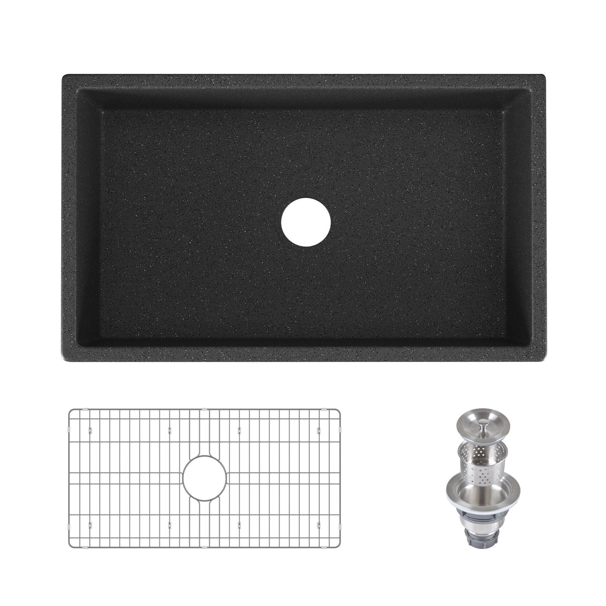 30" L x 18" W Rectangular Farmhouse Kitchen Sink, Natural Material With Multiple Colors