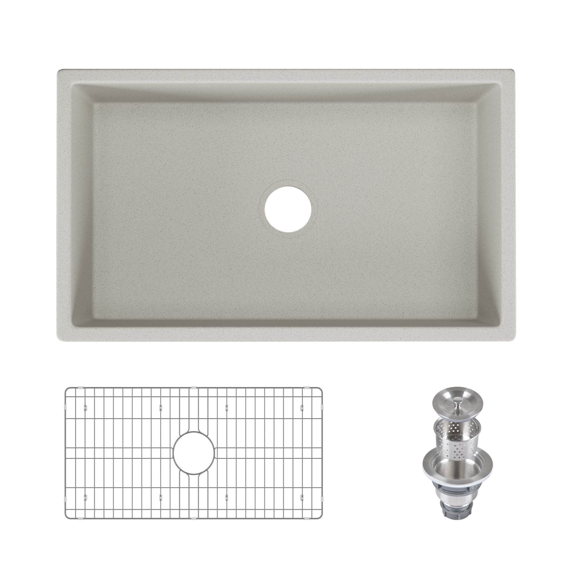 30" L x 18" W Rectangular Farmhouse Kitchen Sink, Natural Material With Multiple Colors