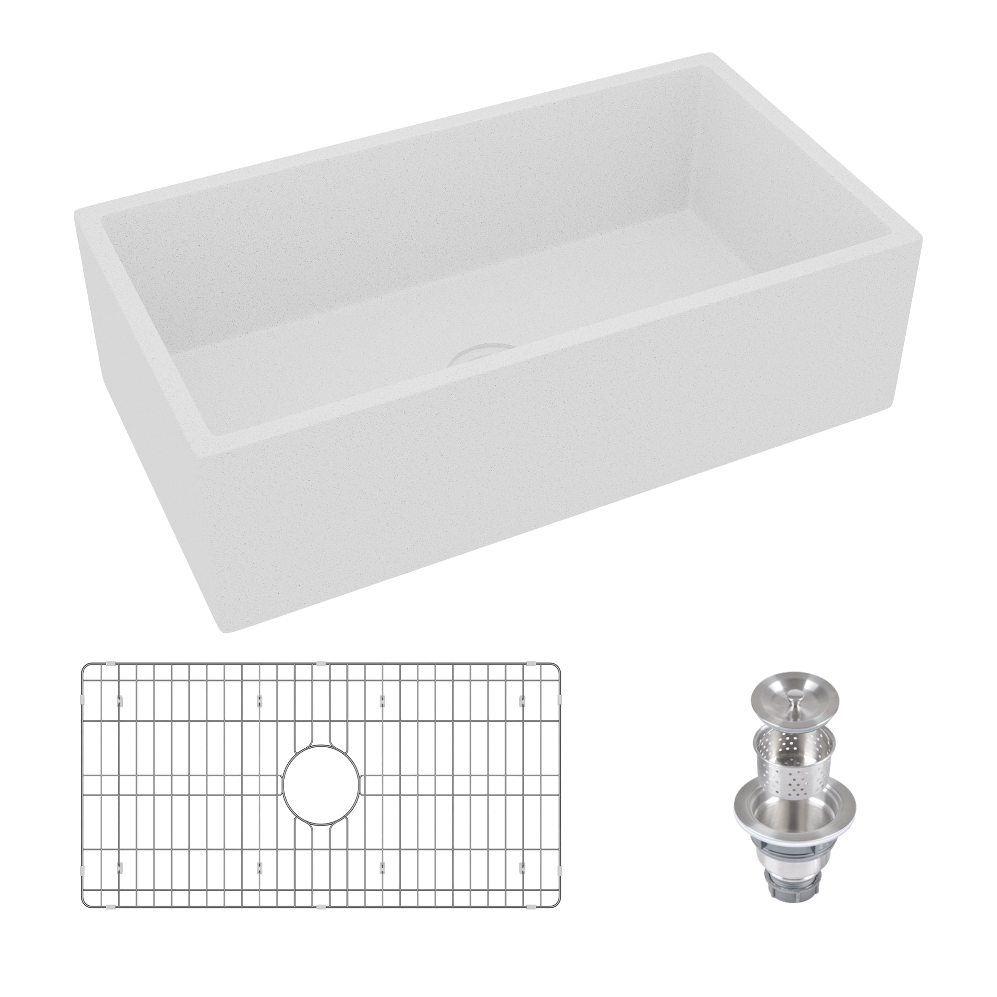 33" L x 18" W Rectangular Farmhouse Kitchen Sink, Natural Material With Multiple Colors