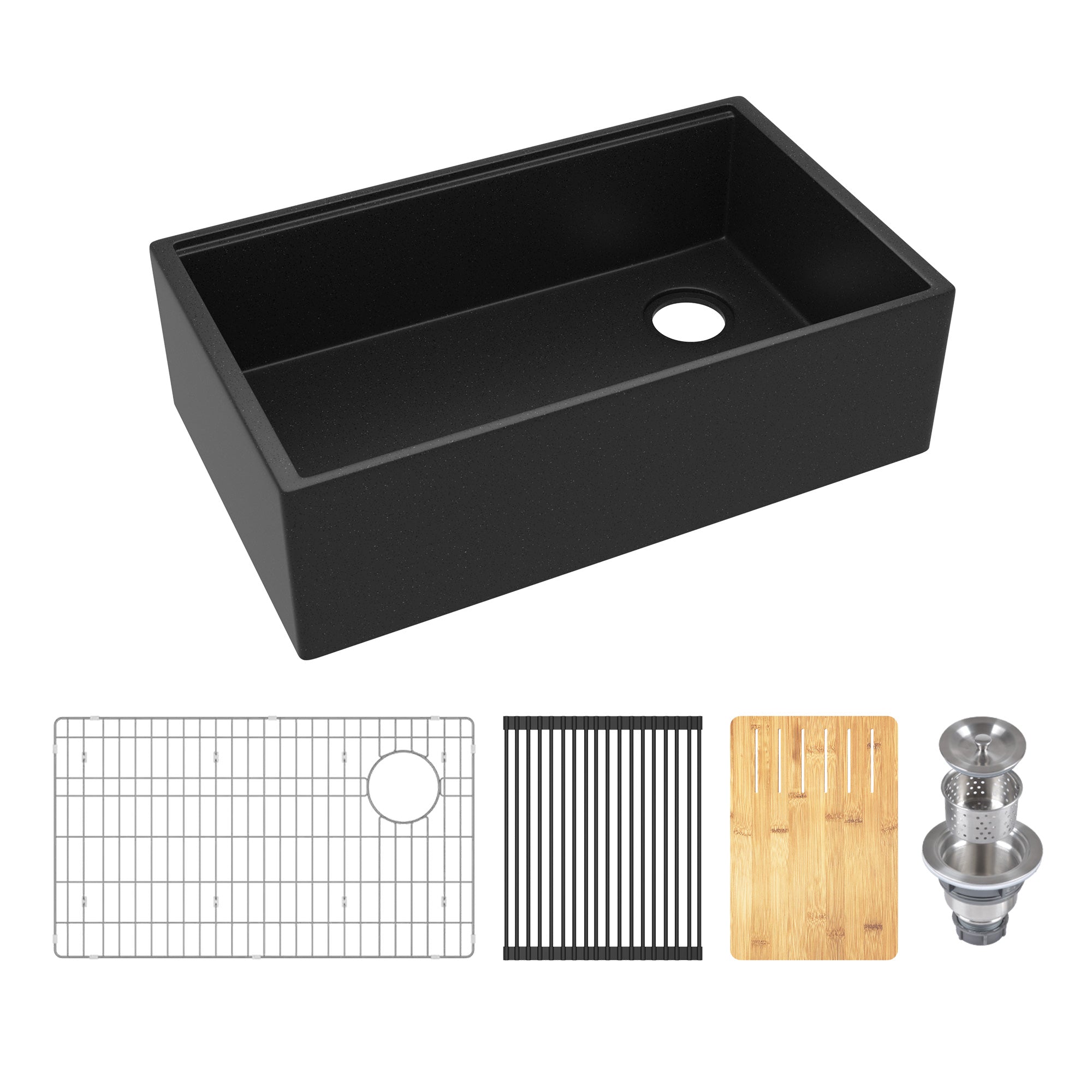 30" L x 18" W Rectangular Workstation Undermount Kitchen Sink, Natural Material With Multiple Colors