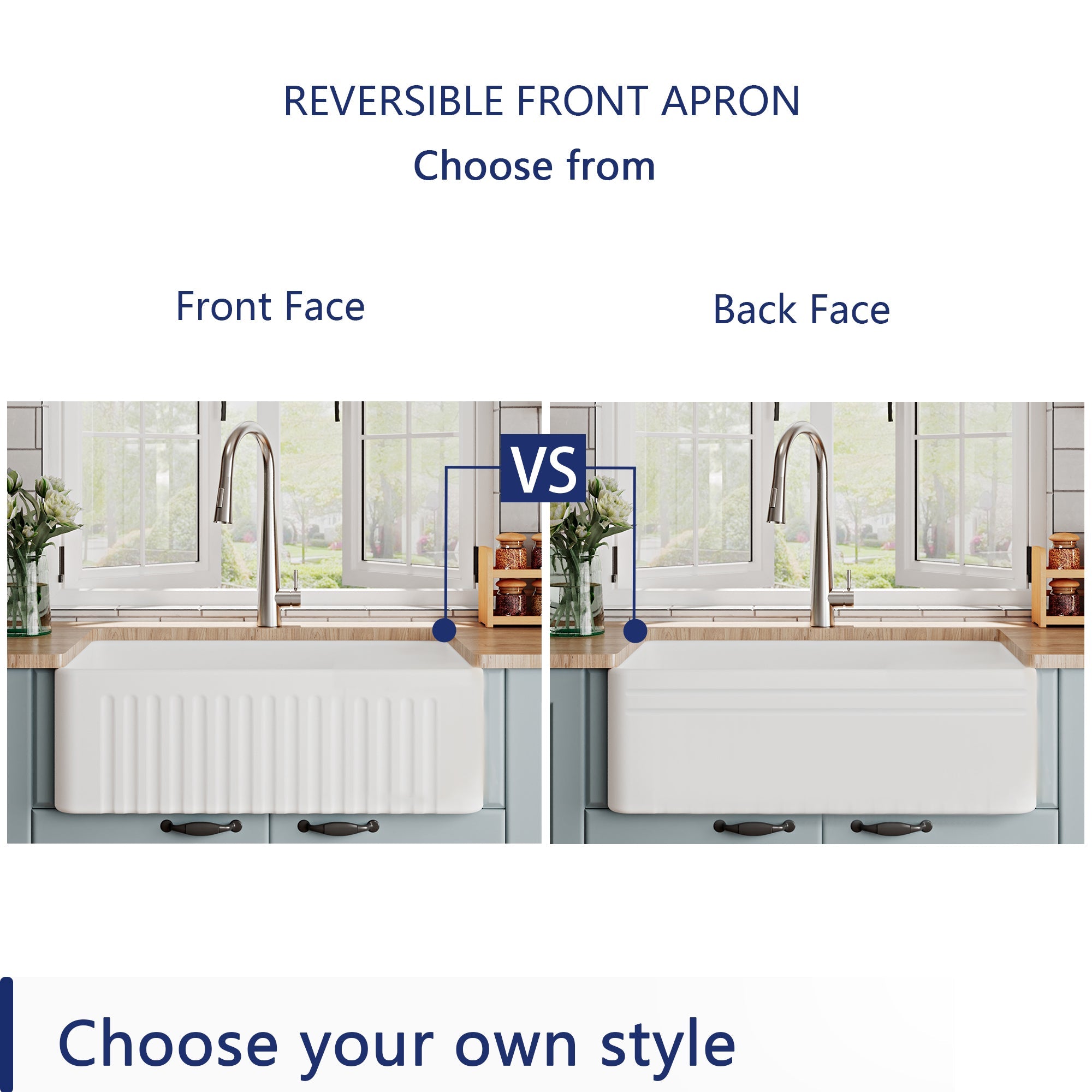 DeerValley Bath DeerValley DV-1K026 Harvest 30" L x 18" W White Ceramic Single Basin Kitchen Sink with Reversible Front Apron Kitchen Sink