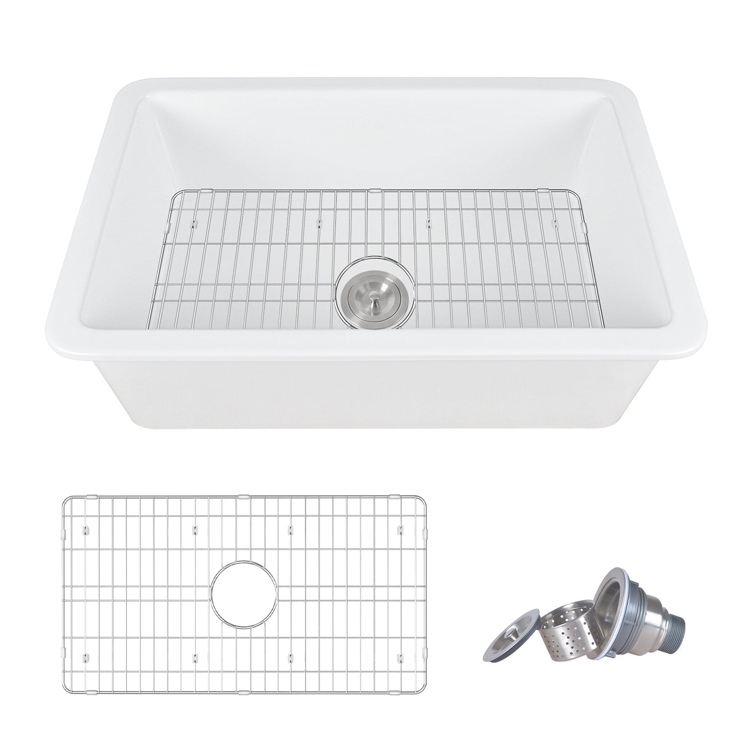 GLEN 31.89" L x 19.09" Rectangle Undermount Kitchen Sink, Large Capacity With Multiple Types