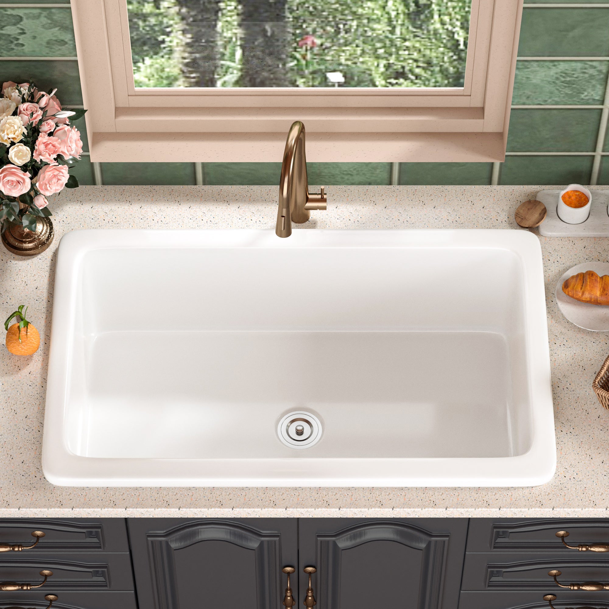GLEN 31.89" L x 19.09" Rectangle Undermount Kitchen Sink, Large Capacity With Multiple Types