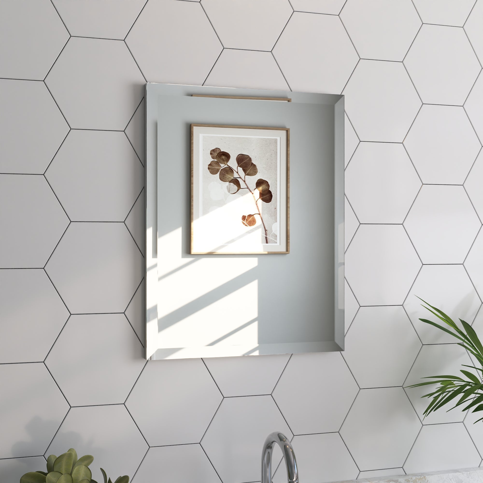 Rectangular Bathroom Medicine Cabinet, Frameless With Mirror With Multiple Types