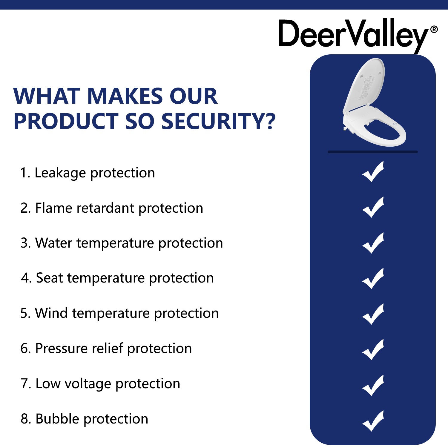 DeerValley DV-1S0018 Elongated Bidet Toilet Seat with Wireless Remote