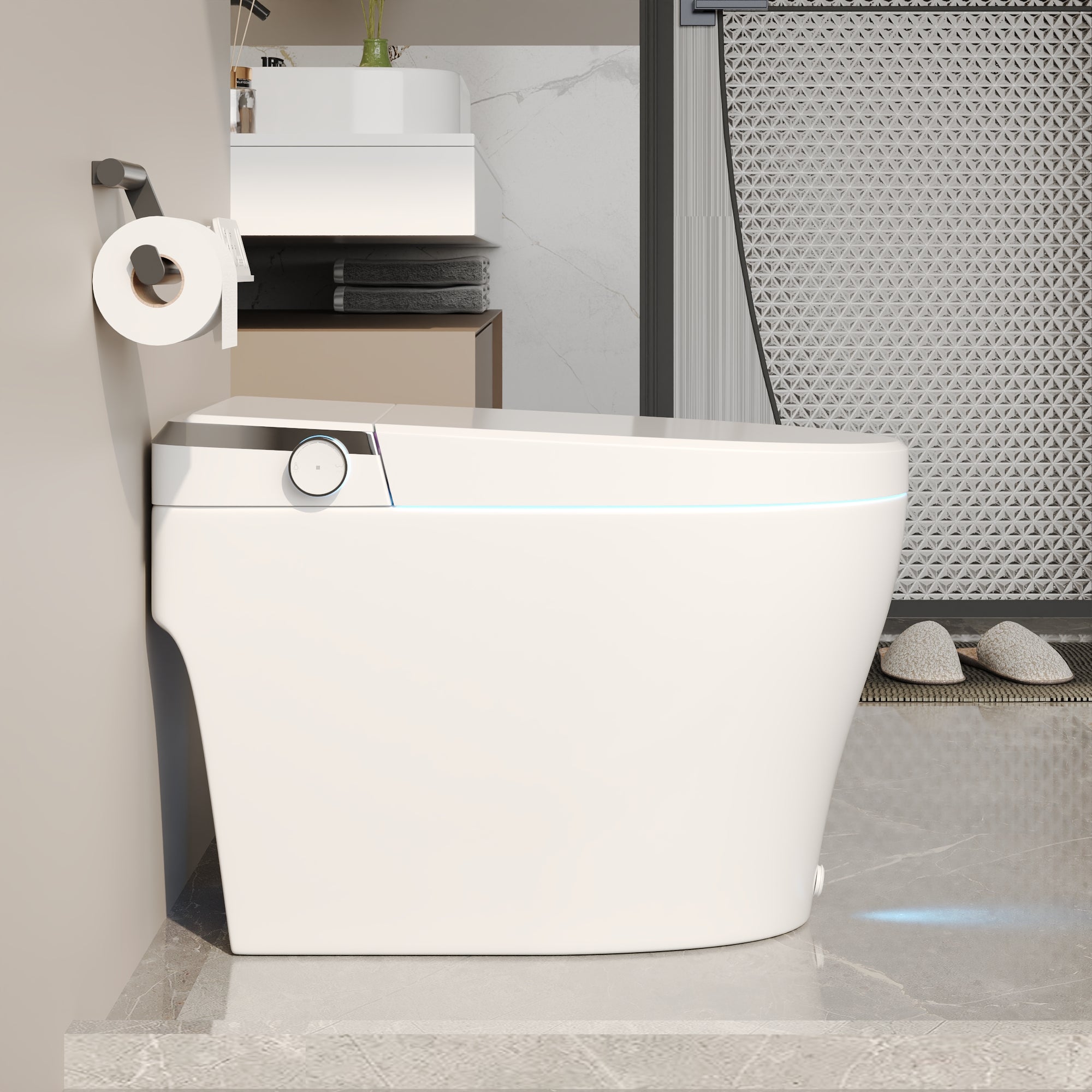 DeerValley DV-1S0029/V1/V3 Tankless Elongated Smart Toilet, One-Piece Elongated Smart Toilet with Foot Kick Flush (Seat Included)