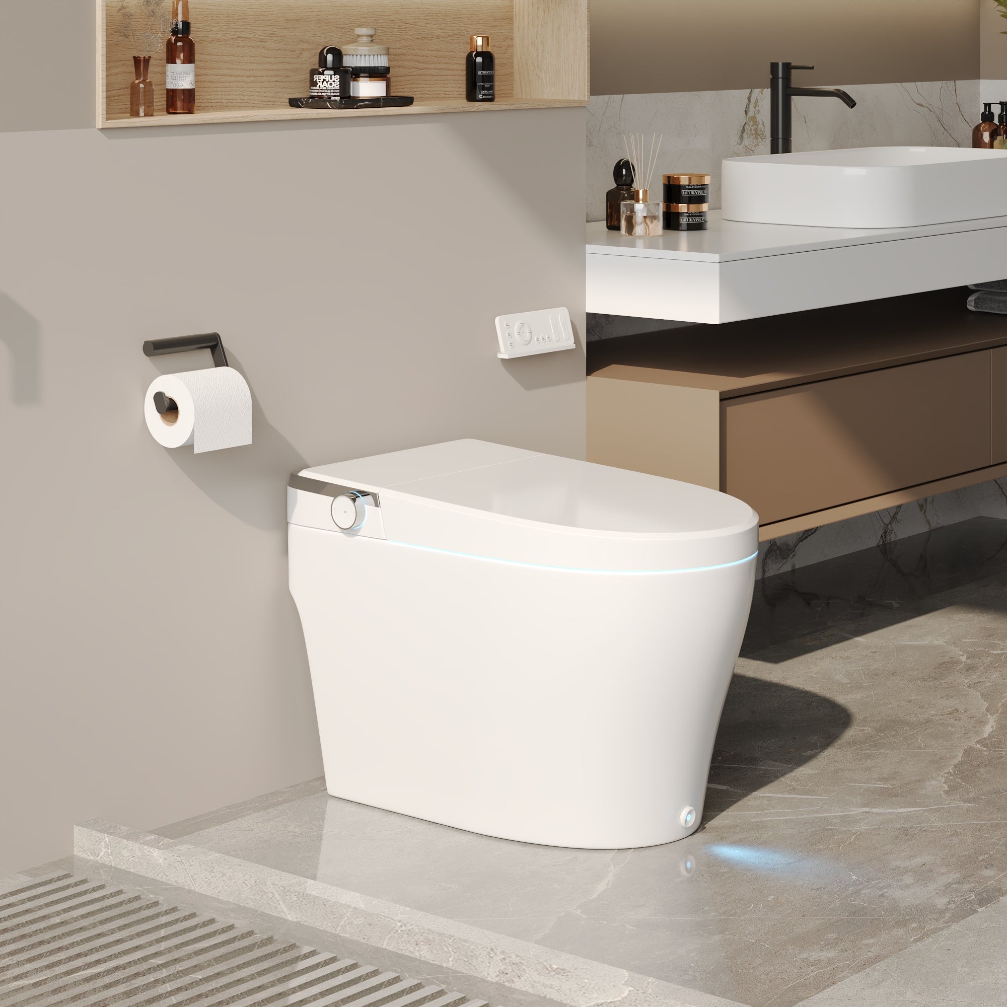 DeerValley Smart Toilet, One-Piece Elongated Smart Toilet with Foot Kick Flush (Seat Included),DV-1S0029/V1/V3