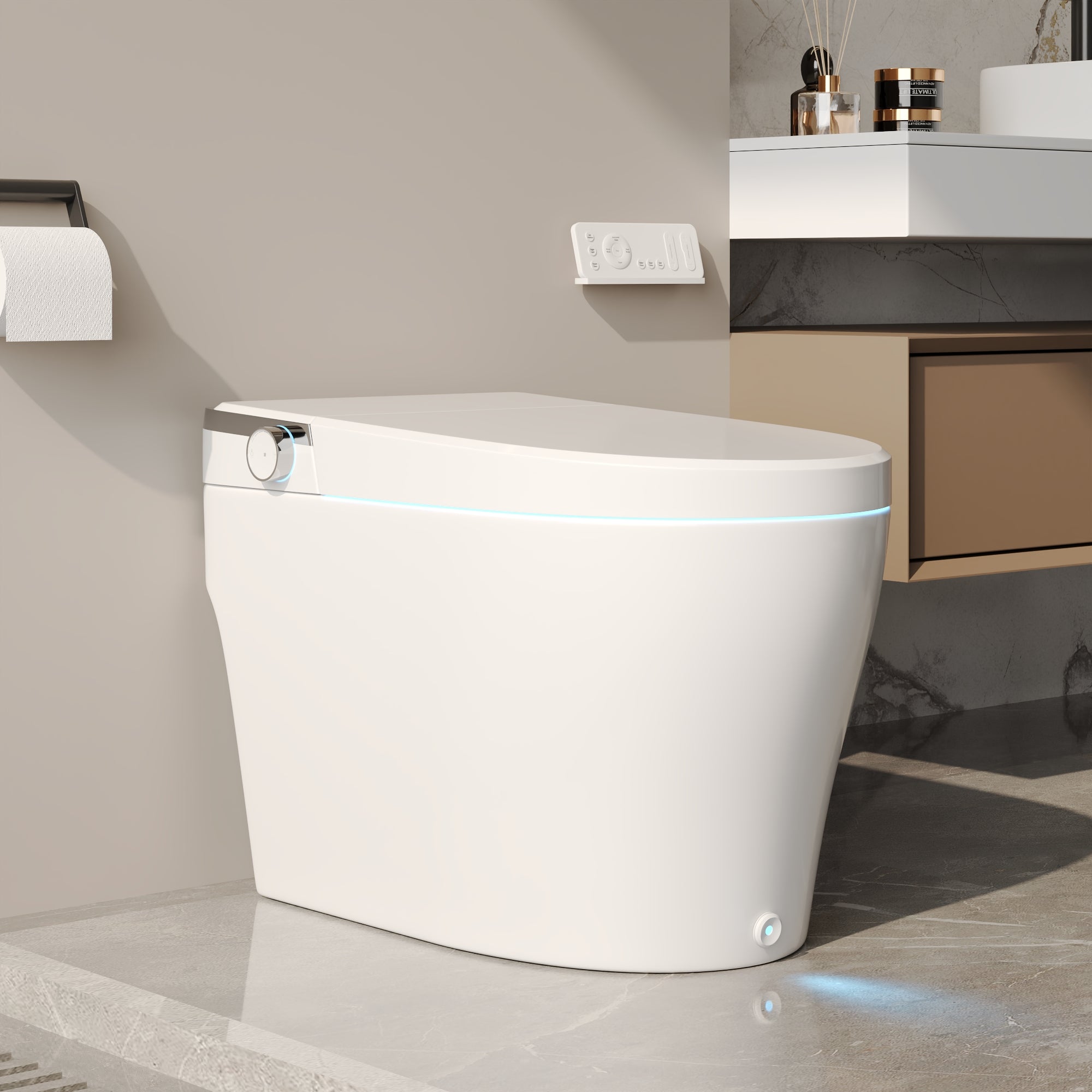 DeerValley DV-1S0029/V1/V3 Tankless Elongated Smart Toilet, One-Piece Elongated Smart Toilet with Foot Kick Flush (Seat Included)