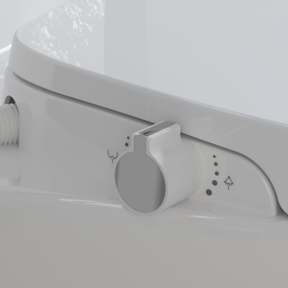 DeerValley DV-1S0038 Soft Close Toilet Seat Dual Nozzles White Plastic Elongated Slow Close Toilet Seat