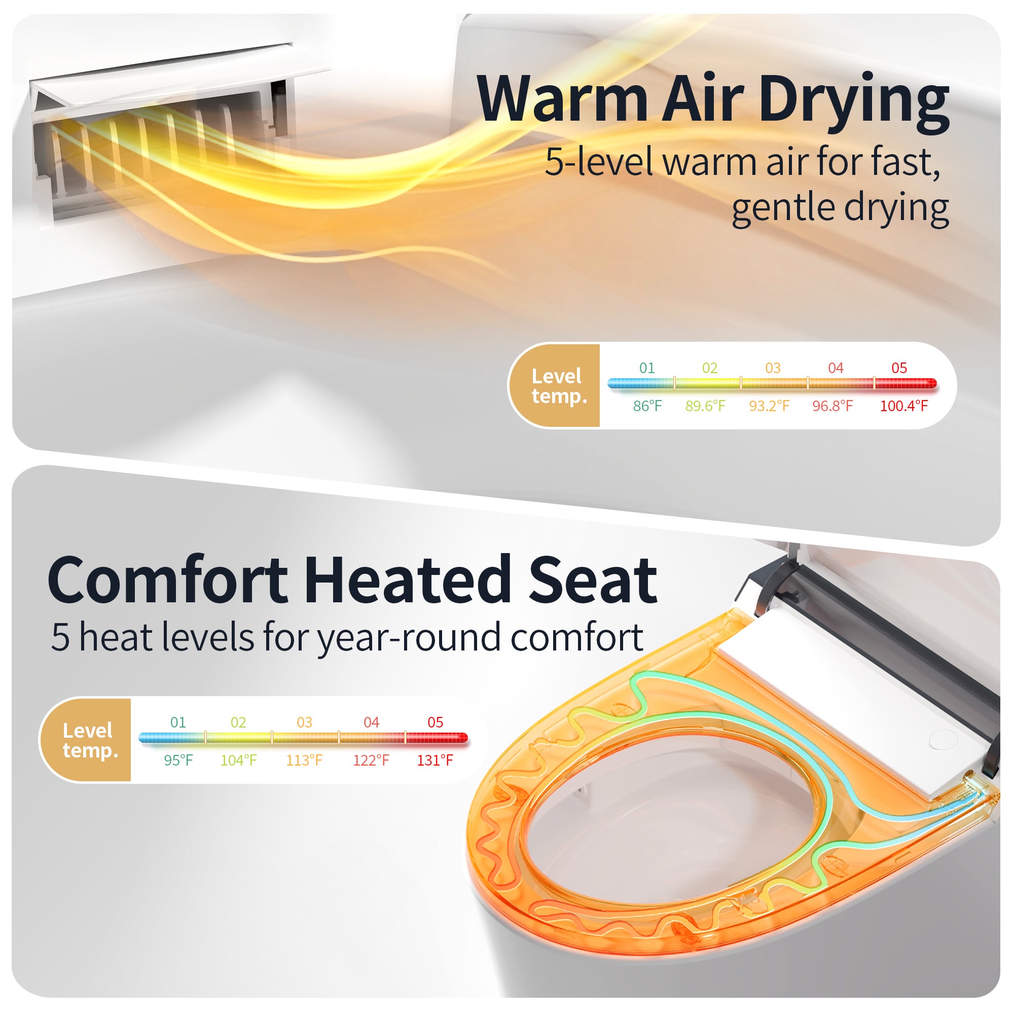 DeerValley DV-1S0290 Smart Toilet Bidet, One Piece Elongated Toilet with Foam Shield, Auto Flush 1.0/1.28 GPF, ADA Comfort Height, Heated Seat, Instant Warm Water, LED Display, Built-in Water Tank & Pump