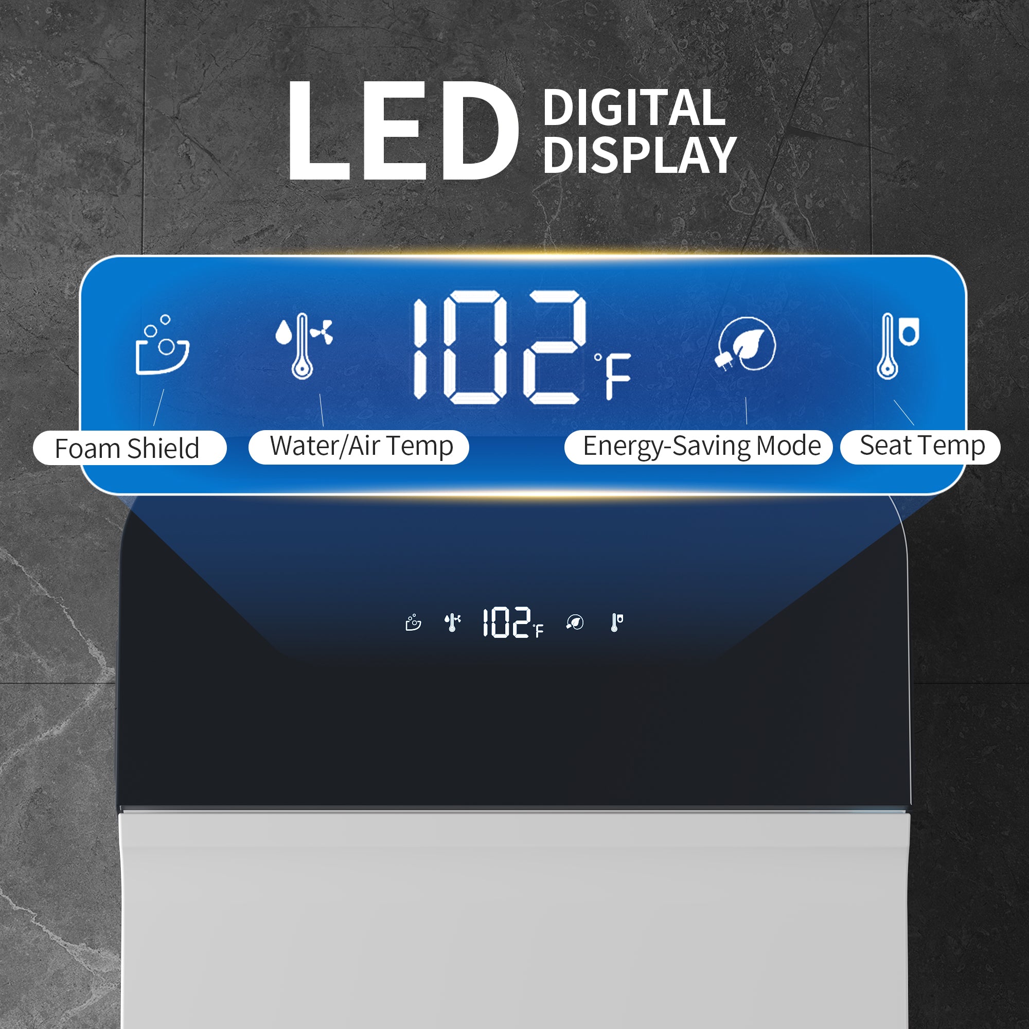 DeerValley DV-1S0290 Smart Toilet Bidet, One Piece Elongated Toilet with Foam Shield, Auto Flush 1.0/1.28 GPF, ADA Comfort Height, Heated Seat, Instant Warm Water, LED Display, Built-in Water Tank & Pump