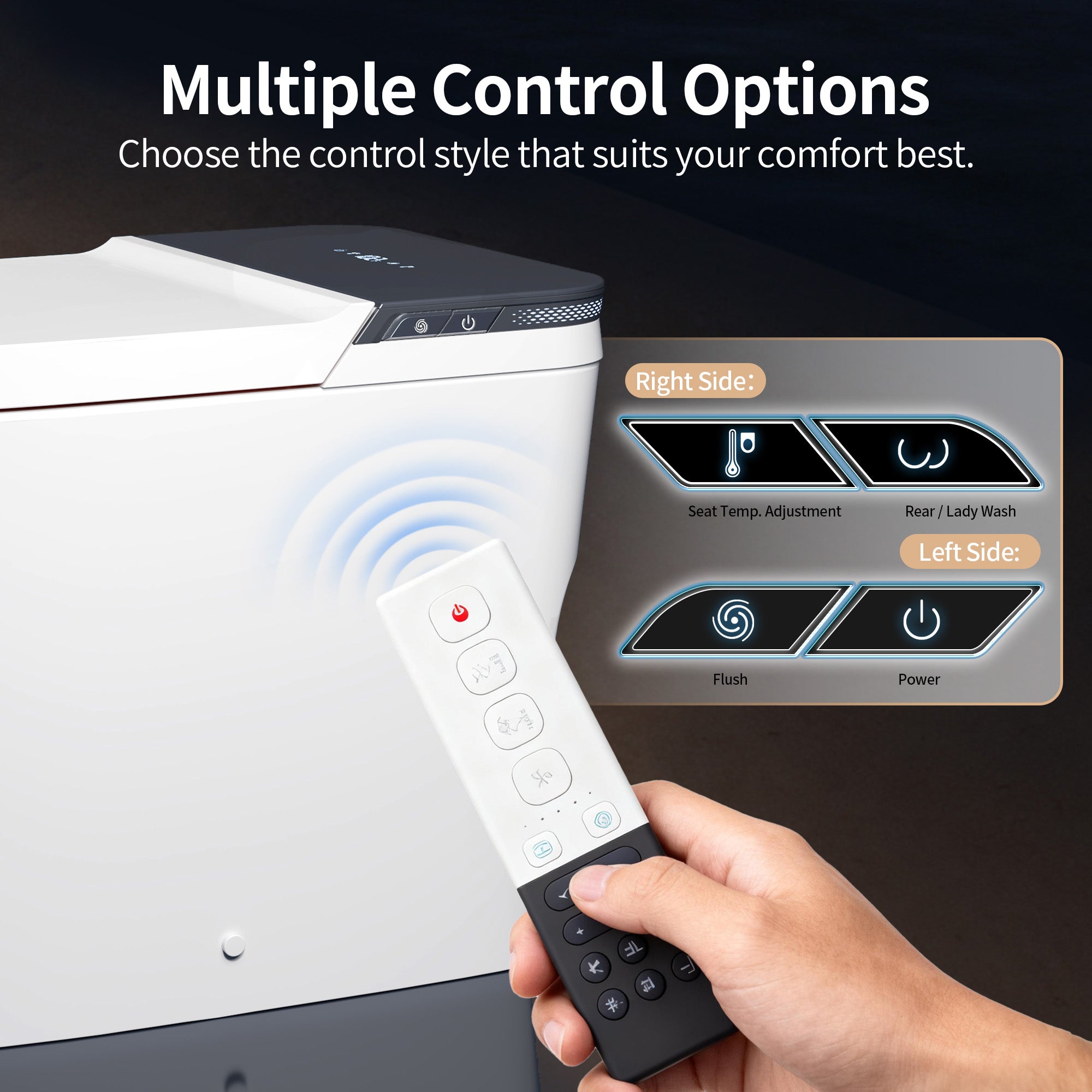 DeerValley DV-1S0290-V3 Smart Bidet Toilet with Purified Water Massage Wash & Modern Two-Tone Design