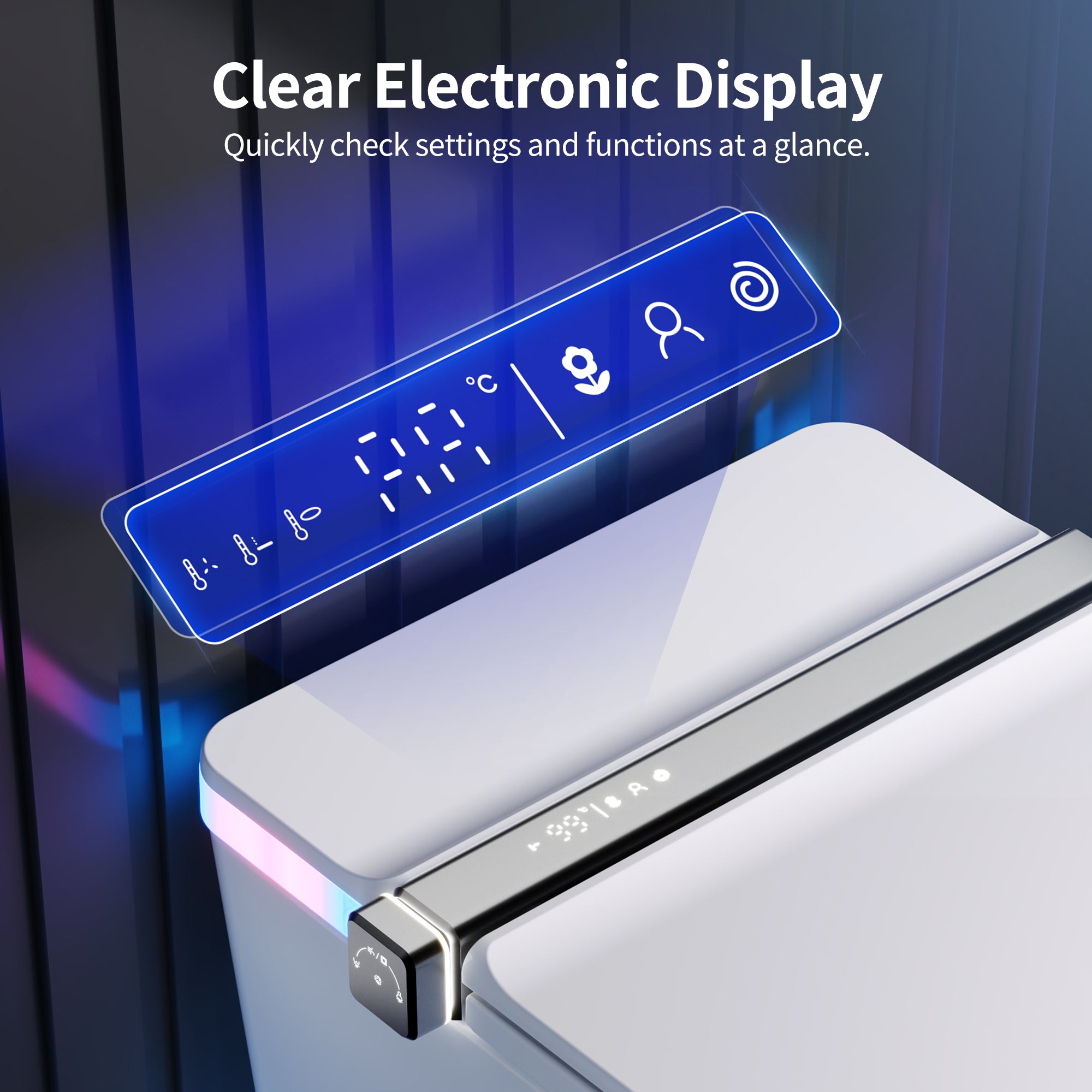 Smart Toilet Clear Electronic Display