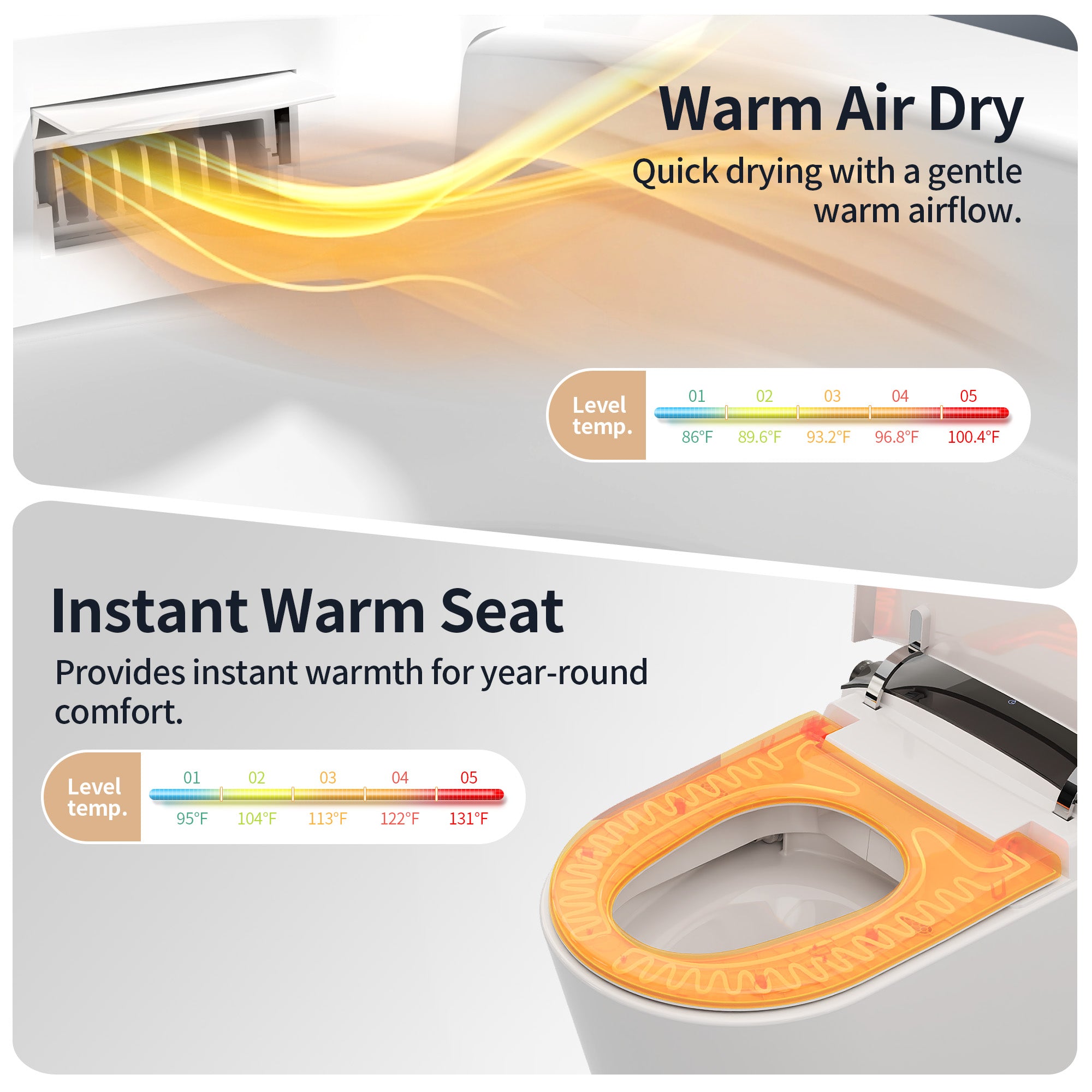 DeerValley DV-1S0442 Advanced Smart Toilet with Tank Built in, Auto Open/Close Lid, Auto Dual Flush, Foot Sensor, Auto Temp, Foam Shield, LED Display, Instant Warm Water, ADA Height Elongated Bidet Toilet