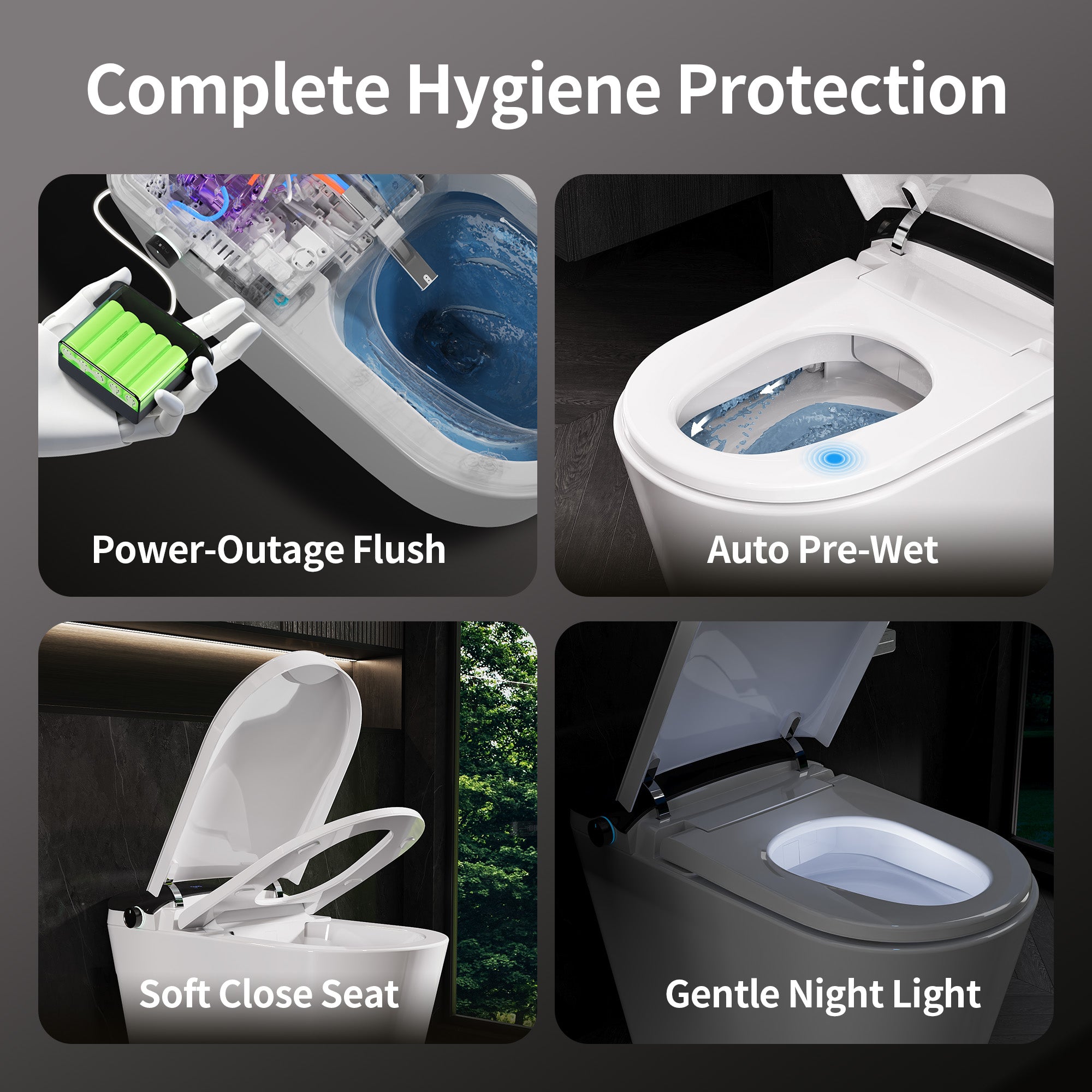 DeerValley DV-1S0442 Advanced Smart Toilet with Tank Built in, Auto Open/Close Lid, Auto Dual Flush, Foot Sensor, Auto Temp, Foam Shield, LED Display, Instant Warm Water, ADA Height Elongated Bidet Toilet