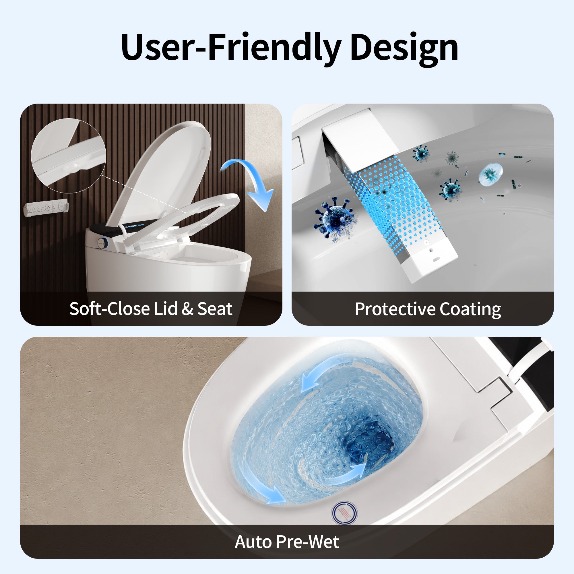 DeerValley DV-1S0450 Intelligent Elongated Toilet: Siphon Jet Flush with Integrated Bidet & Remote Control