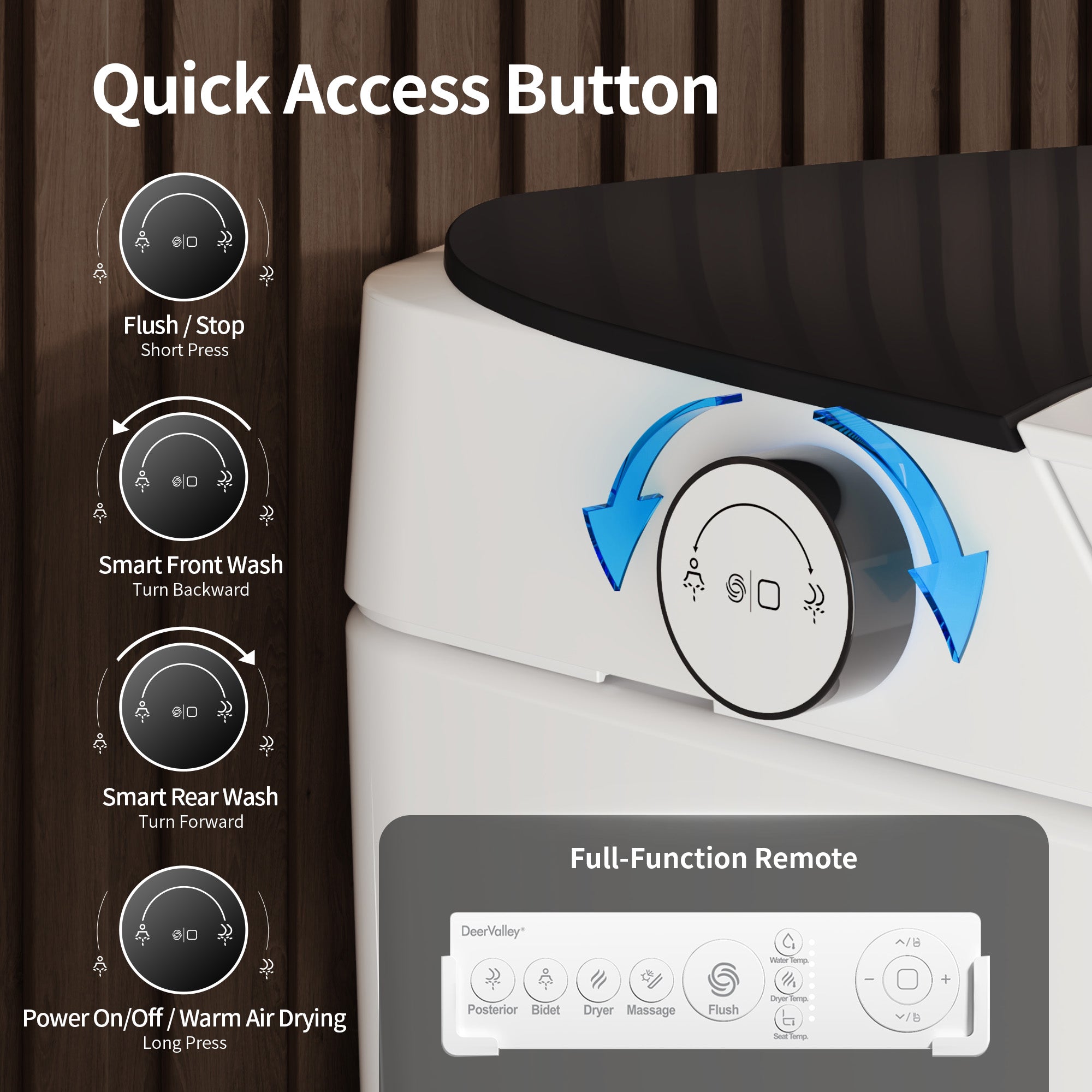 DeerValley DV-1S0455 Wall Hung Smart Toilet – Auto Open/Close, Foam Shield & Foot Sensor