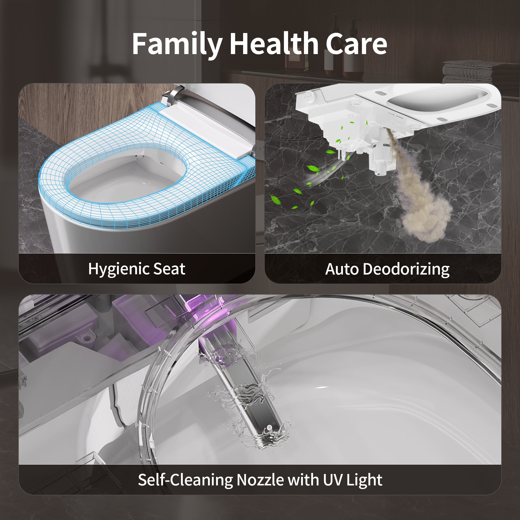 DeerValley DV-1S0455 Wall Hung Smart Toilet – Auto Open/Close, Foam Shield & Foot Sensor