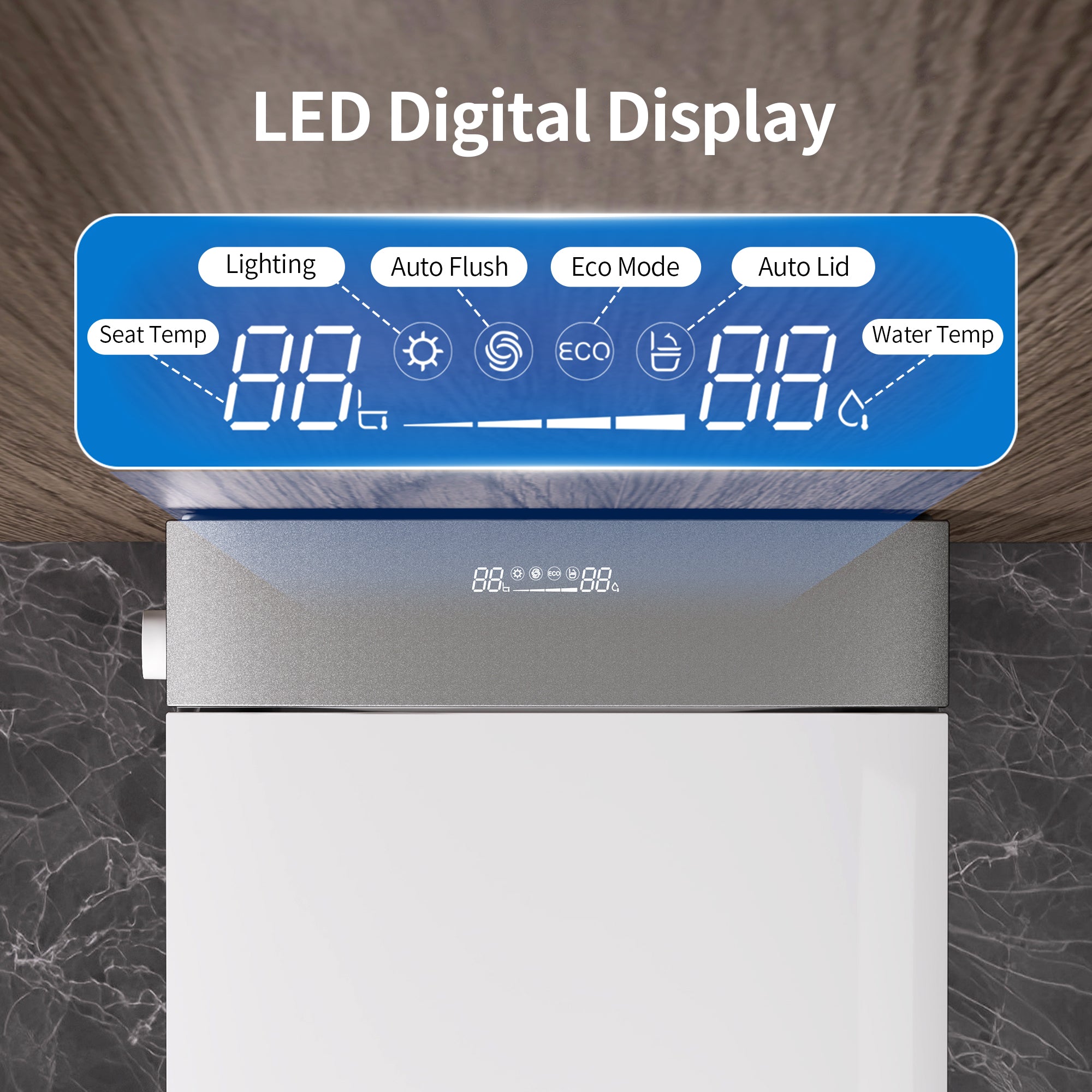 DeerValley DV-1S0455 Wall Hung Smart Toilet – Auto Open/Close, Foam Shield & Foot Sensor