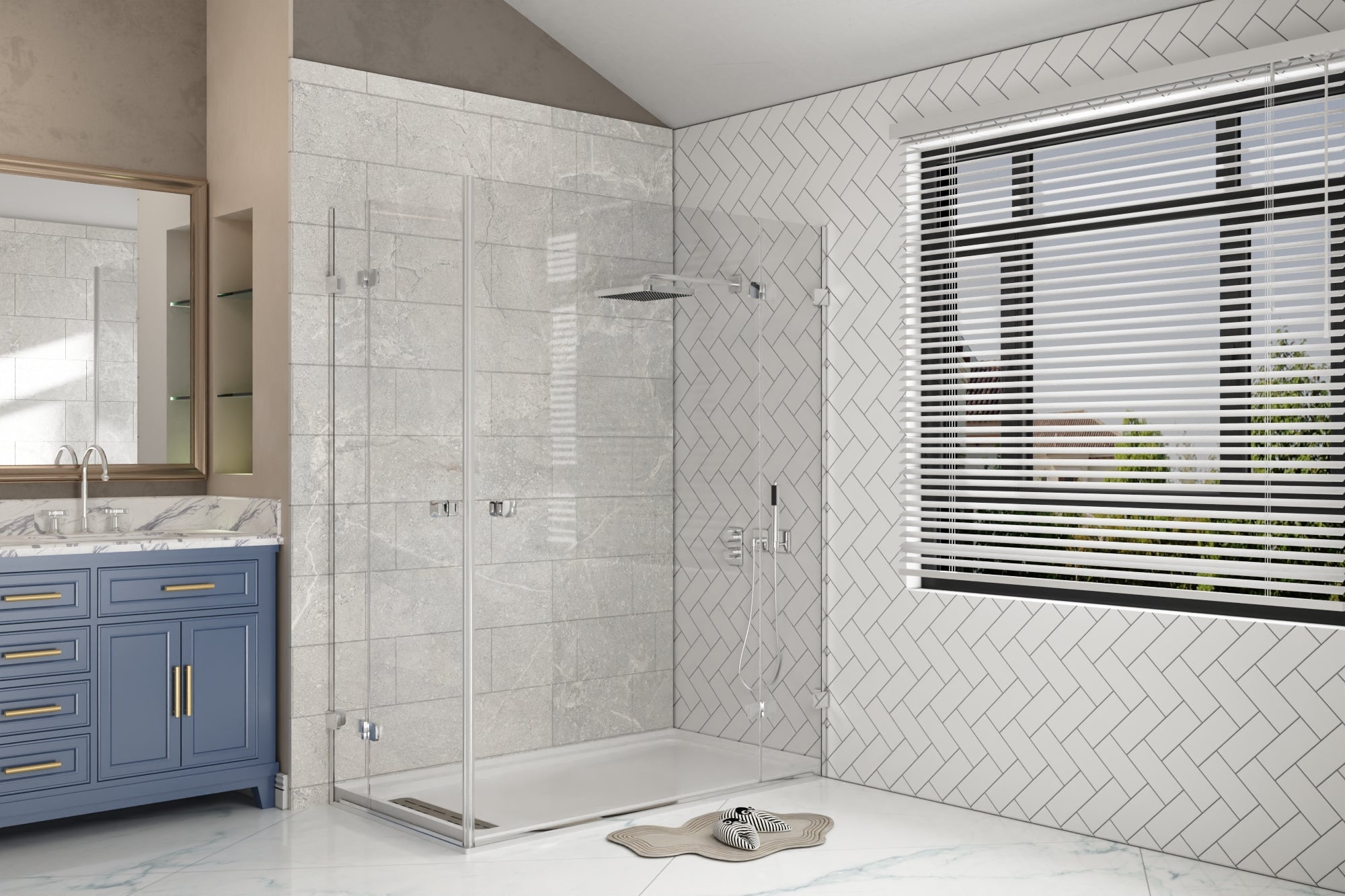 60"L x 32"W Rectangular Shower Base, Stain Resistant With Multiple Types