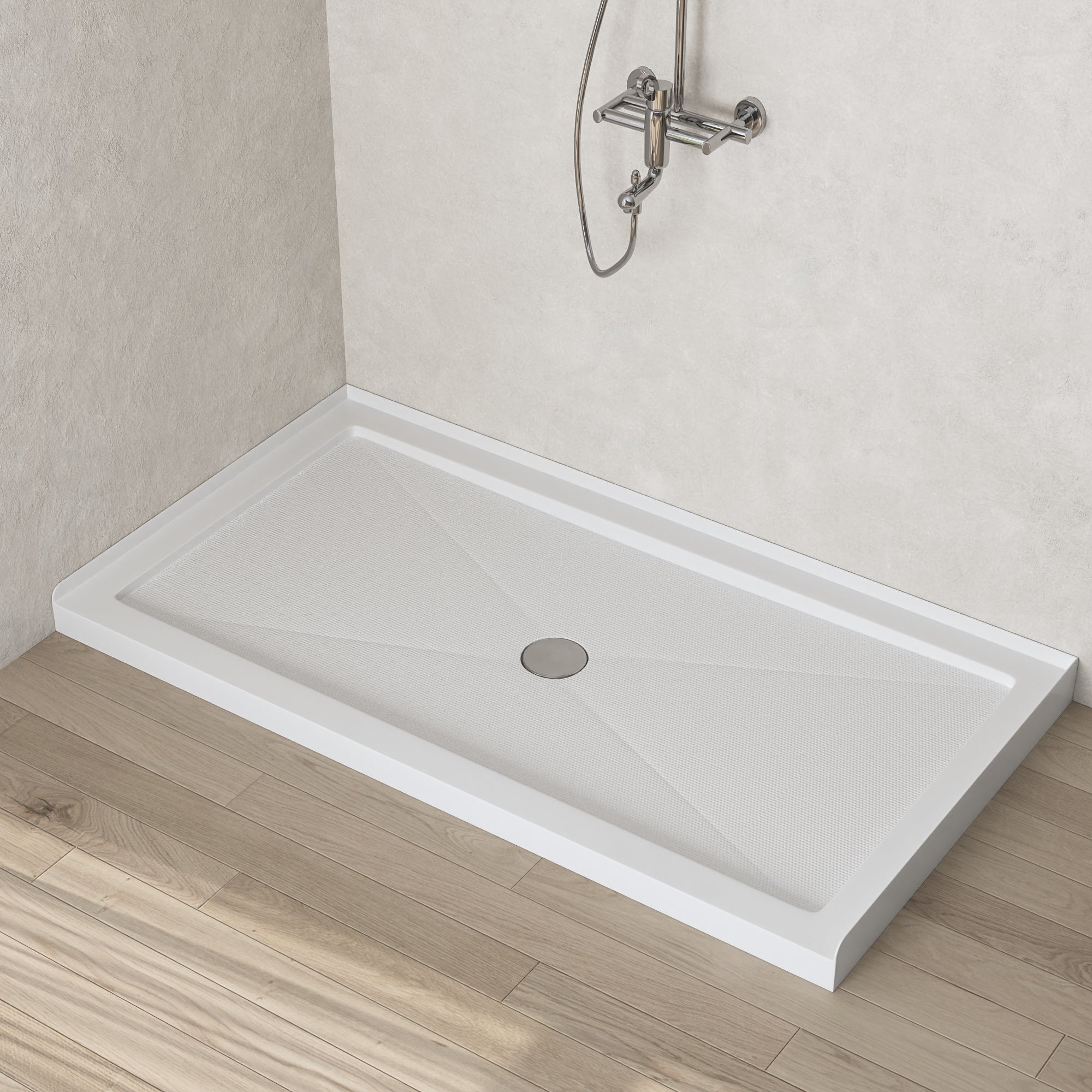 60"L Rectangle Shower Base, Non-slip Design With Multiple Sizes