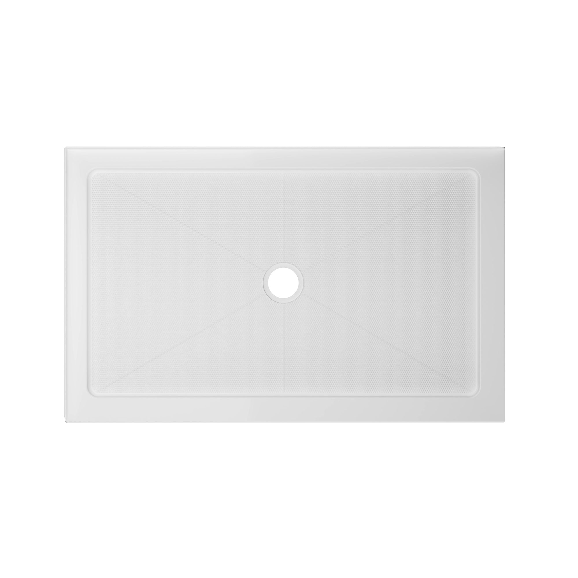 DeerValley DV-1SB0480 48 in. L x 30 in. W x 3.5 in. H Alcove Shower Pan Base with Center Drain in White