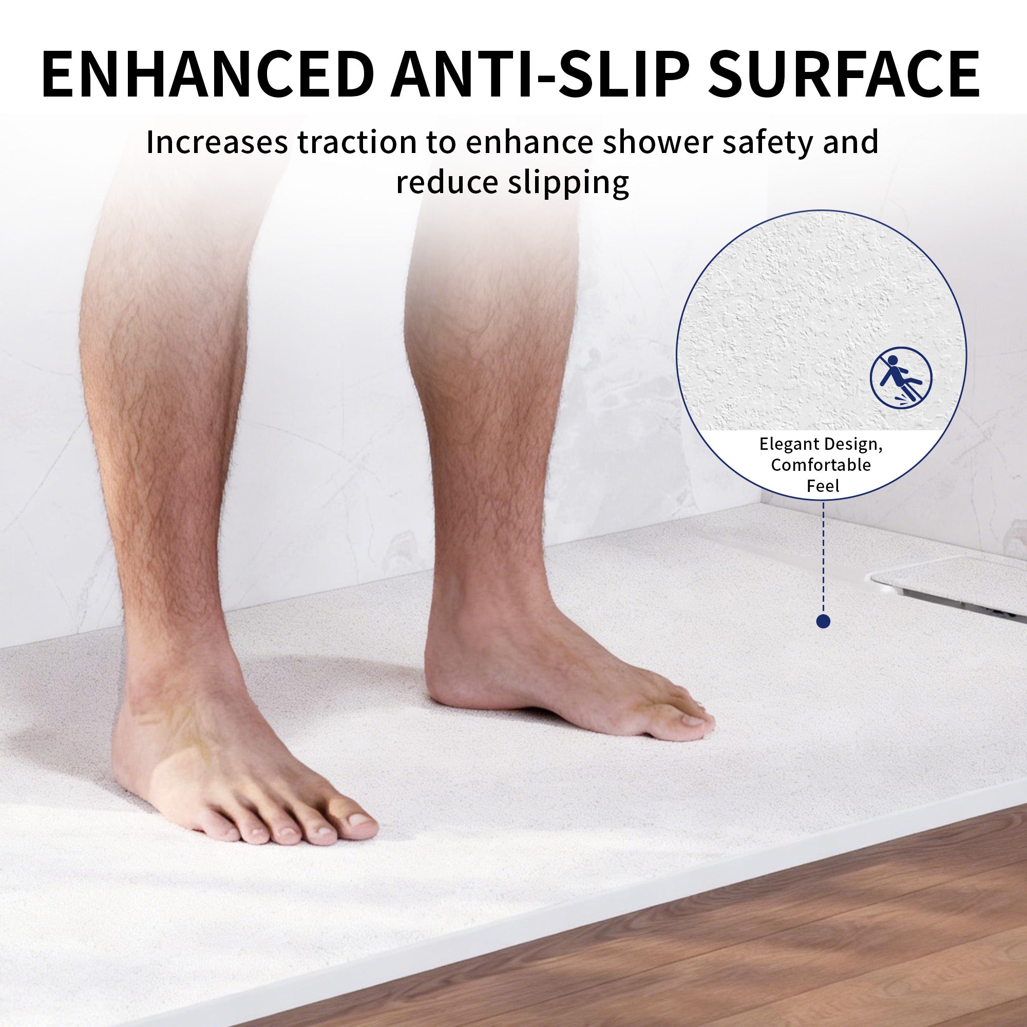 DeerValley DV-1SB0483/DV-1SB0485 60" x 36"/48" x 32" Zero Threshold Shower Base Seamless Entry, Modern Living