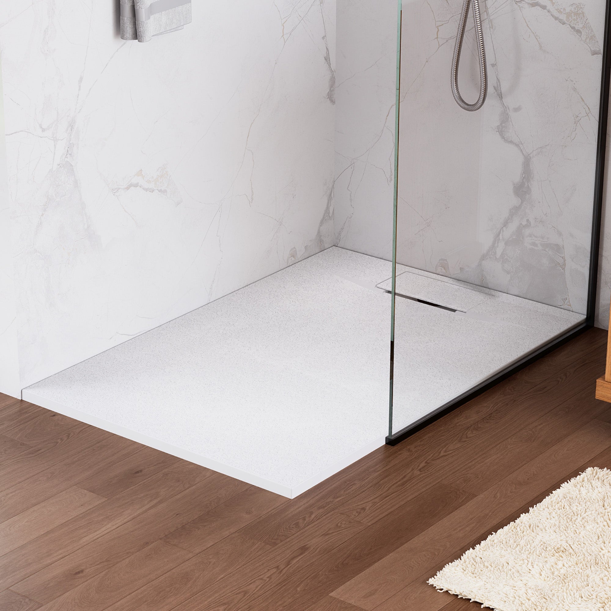DeerValley DV-1SB0483/DV-1SB0485 60" x 36"/48" x 32" Zero Threshold Shower Base Seamless Entry, Modern Living