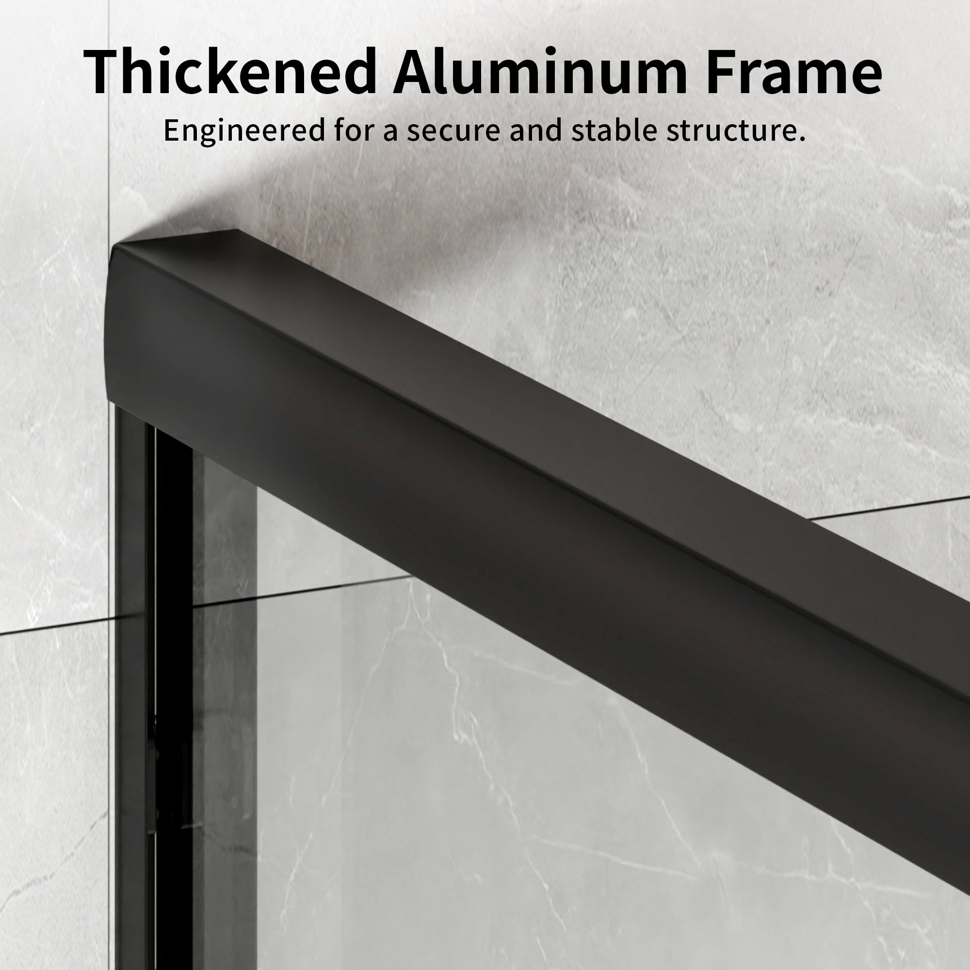 DeerValley DV-1SD0412B06 56" - 60" W x 60" H Framed Double Sliding Tub Door, Bypass Sliding Bathtub Shower Door with 1/4" Clear Tempered Glass, Aluminum Frame with Stainless Steel Towel Bar, Matte Black