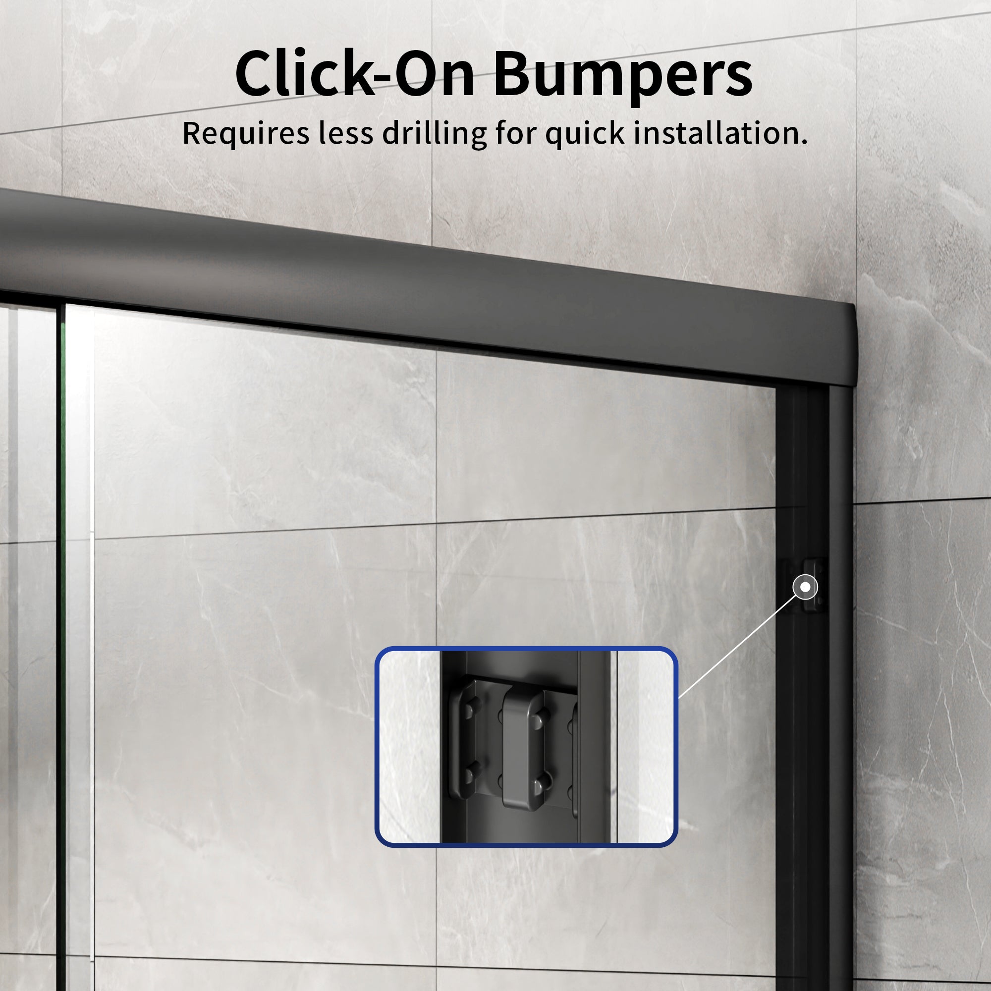 DeerValley DV-1SD0412B06 56" - 60" W x 60" H Framed Double Sliding Tub Door, Bypass Sliding Bathtub Shower Door with 1/4" Clear Tempered Glass, Aluminum Frame with Stainless Steel Towel Bar, Matte Black