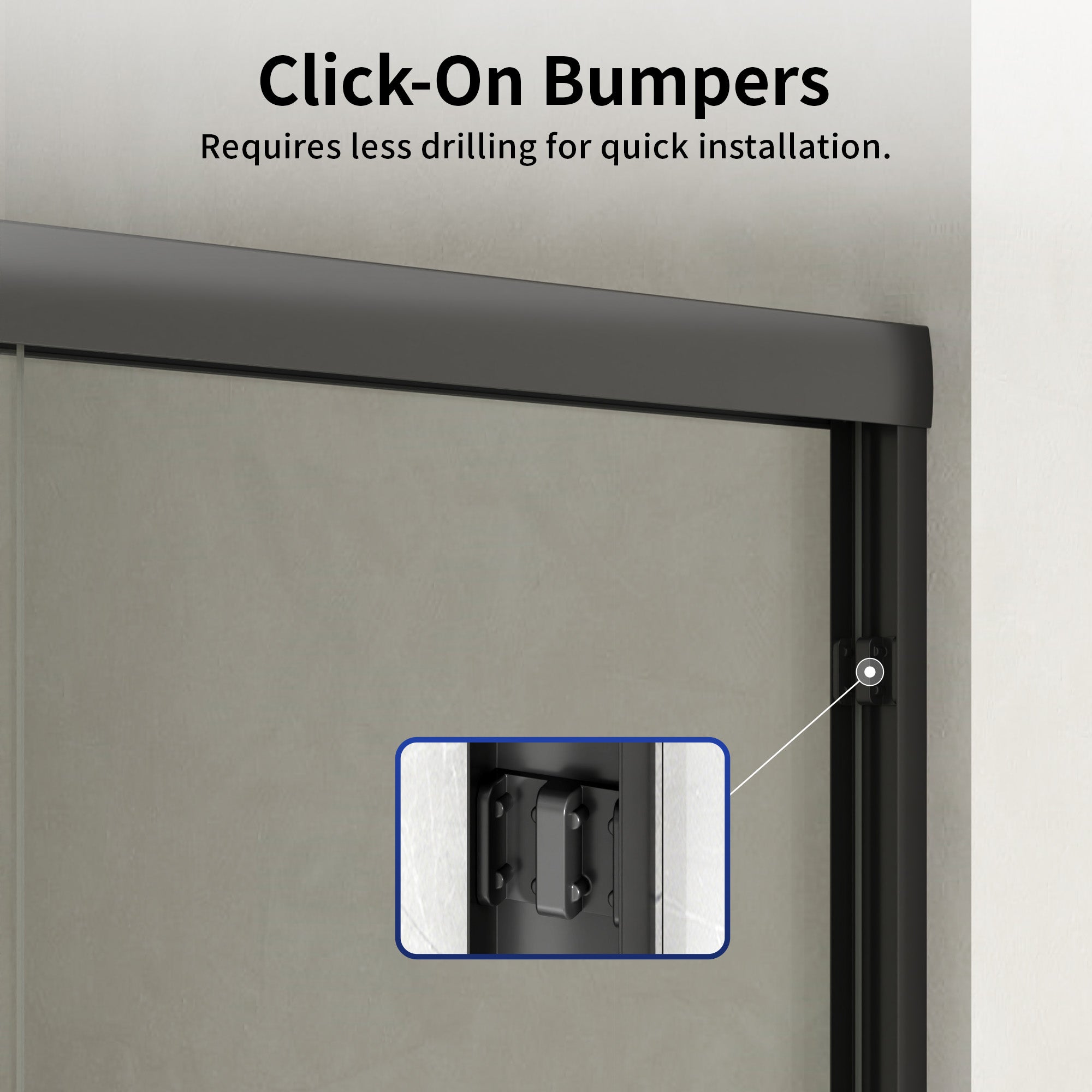 DeerValley DV-1SD0460B06 56–60" W x 72" H Double Sliding Shower Door for Walk-In Showers, Framed Bypass Door with Easy-Clean 1/4" (6mm) Tempered Glass, Durable Aluminum Frame, Matte Black