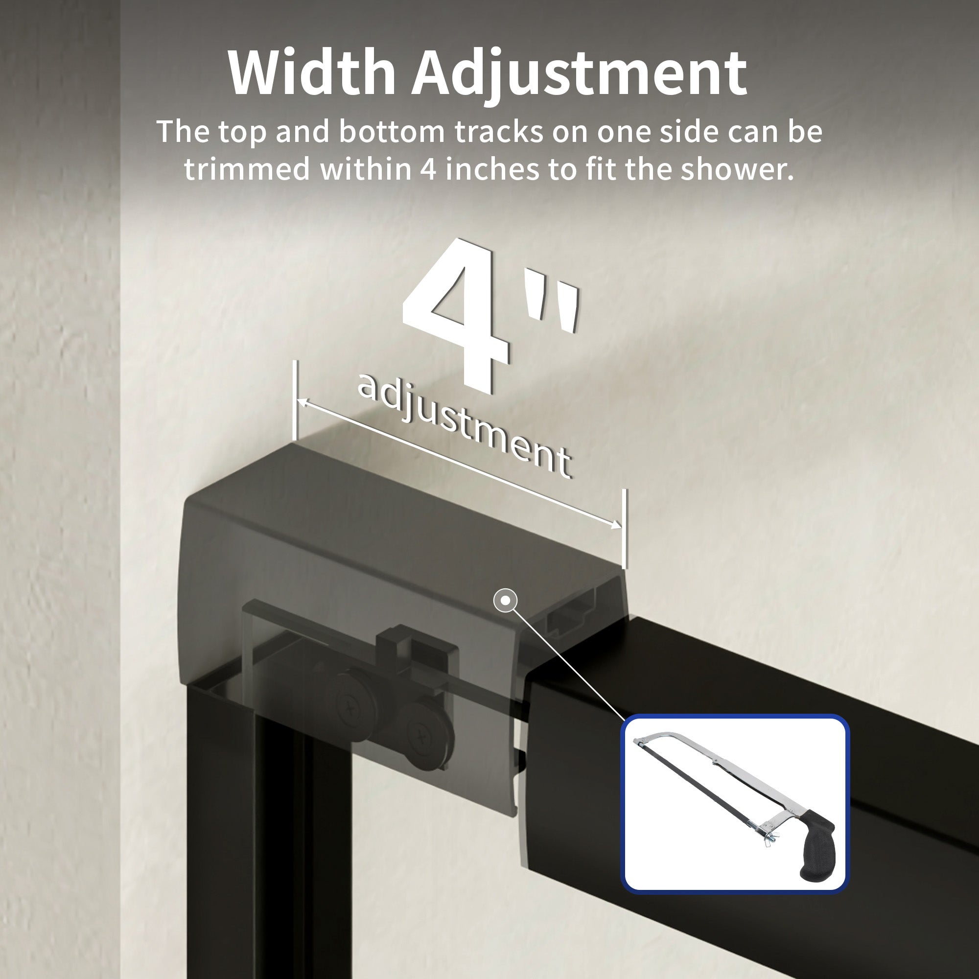 DeerValley DV-1SD0461B06 44"-48" W x 72" H Double Sliding Shower Door for Walk-In Showers, Framed Bypass Door with Easy-Clean 1/4" (6mm) Tempered Glass, Durable Aluminum Frame, Matte Black
