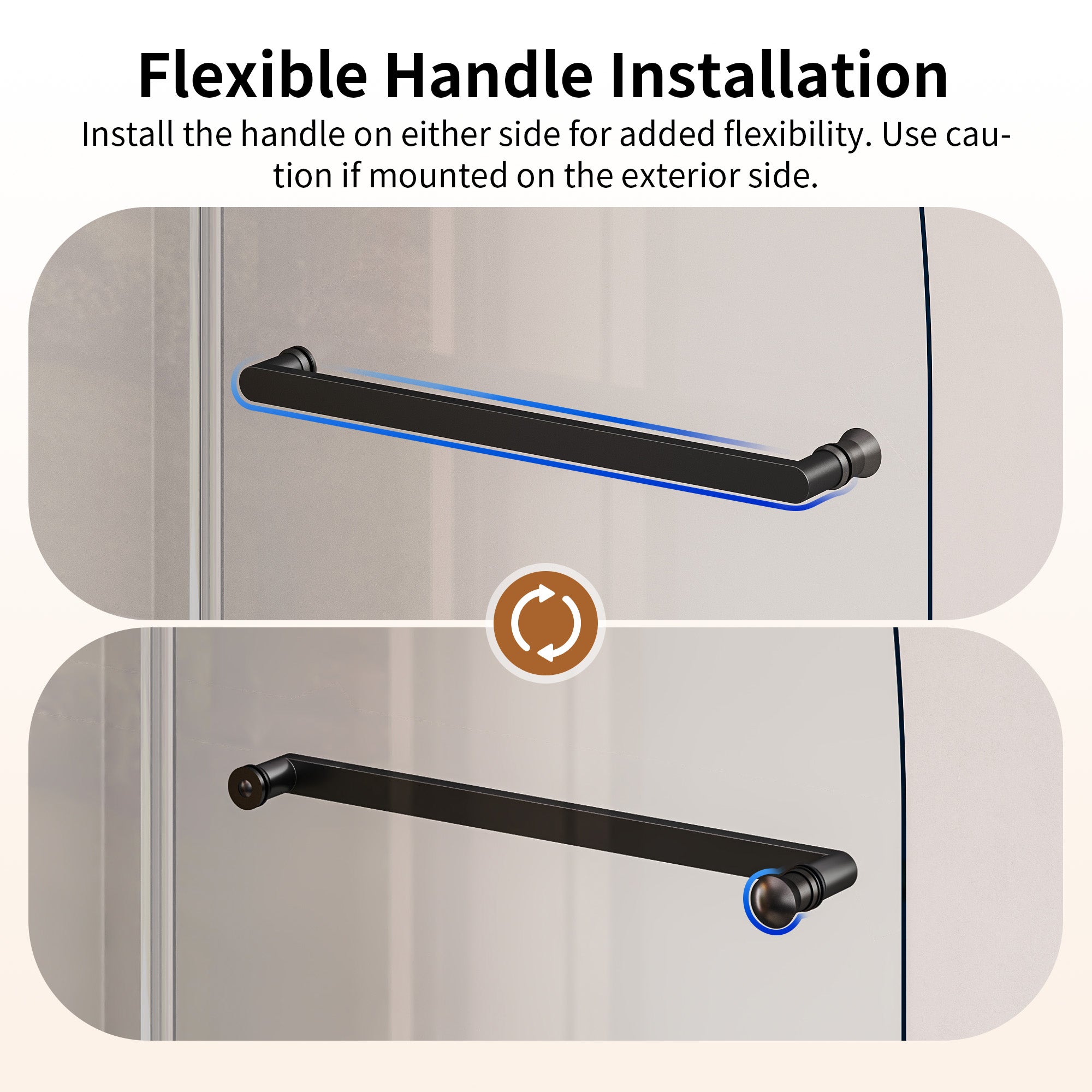 DeerValley DV-1SD0465B06 48" Frameless Bathtub Door, EasyClean & Towel Bar