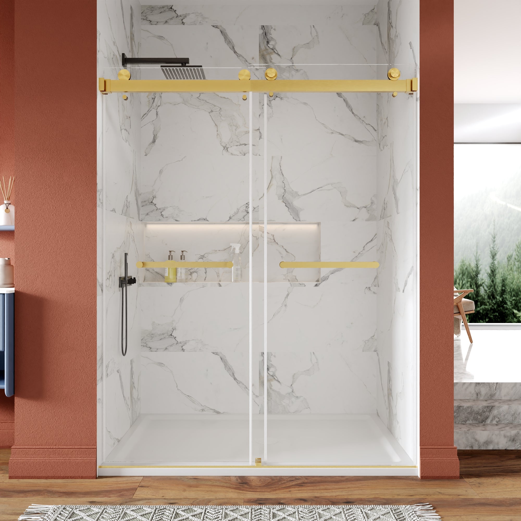 CONCORD 60"x 76" Shower Enclosure Double Sliding Frameless