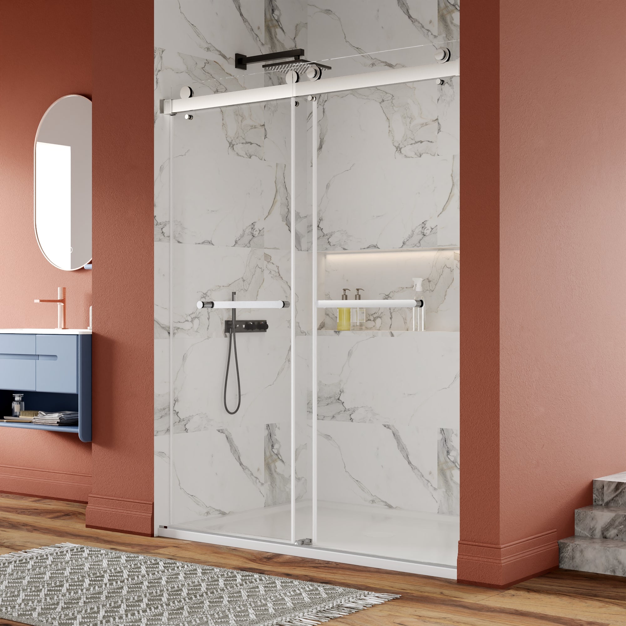 CONCORD 60"x 76" Shower Enclosure Double Sliding Frameless