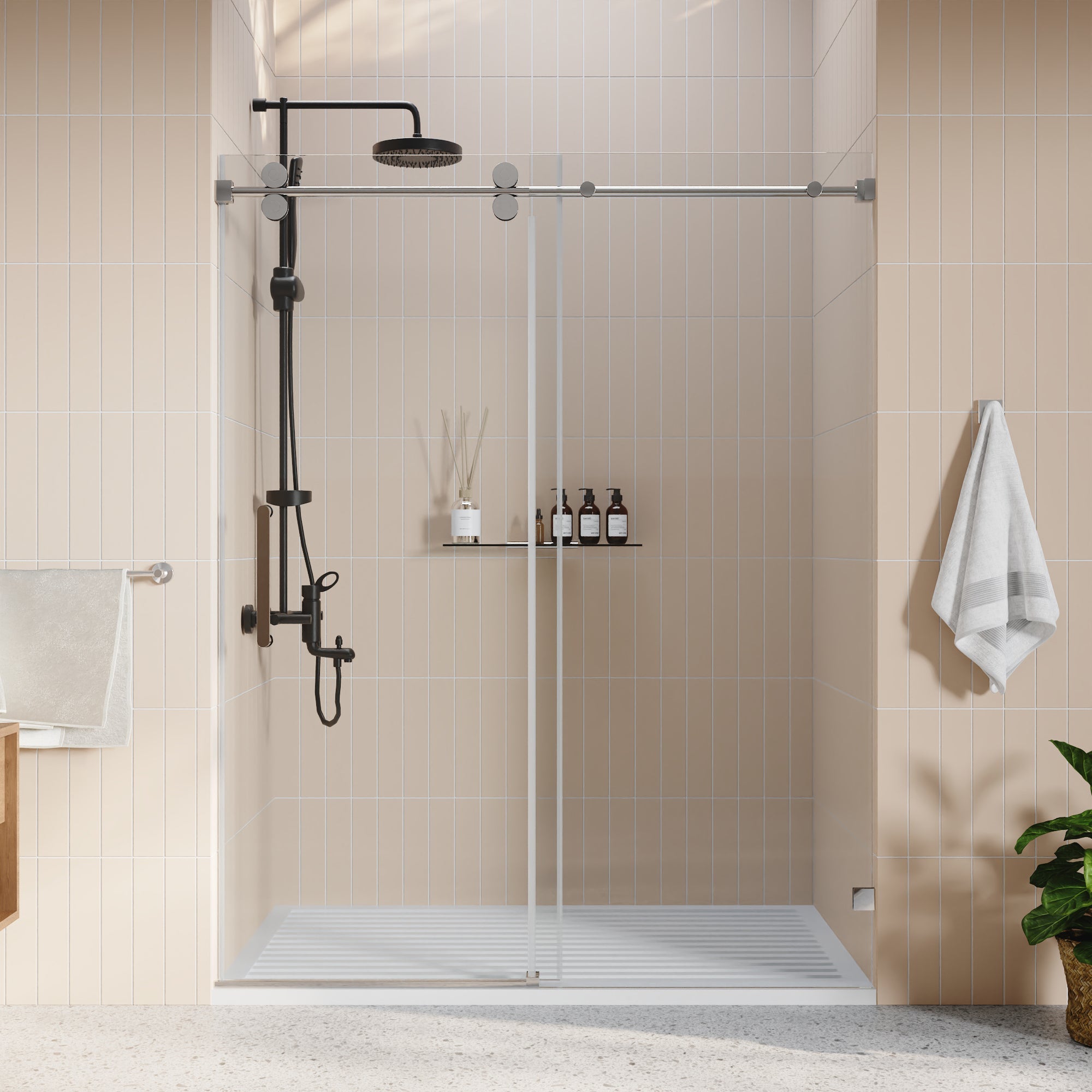 CONCORD 60"x 76" Shower Enclosure Single Sliding Frameless
