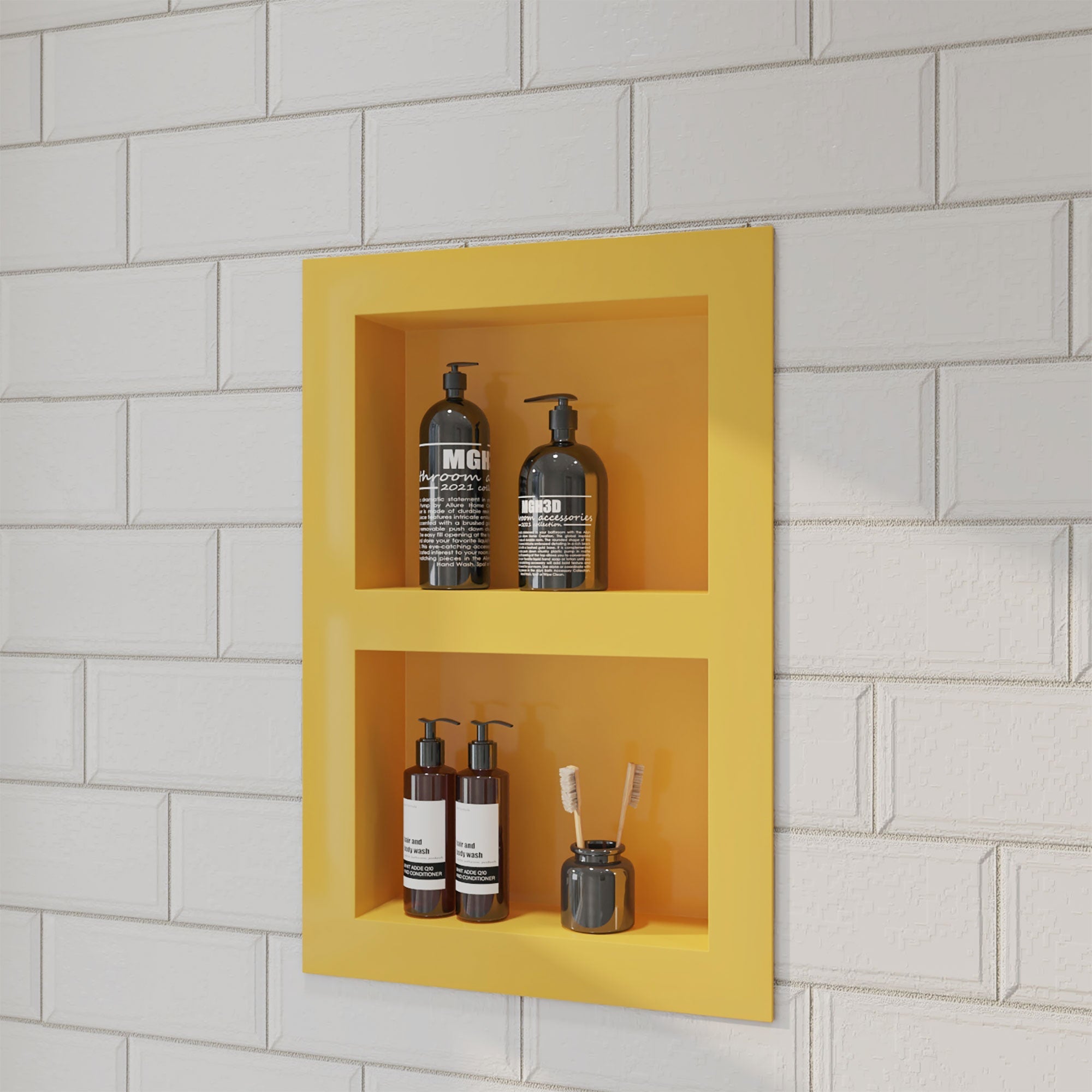 15.86" W X 23.86" H Rectangular Double Layer Shower Niche, Space-Saving