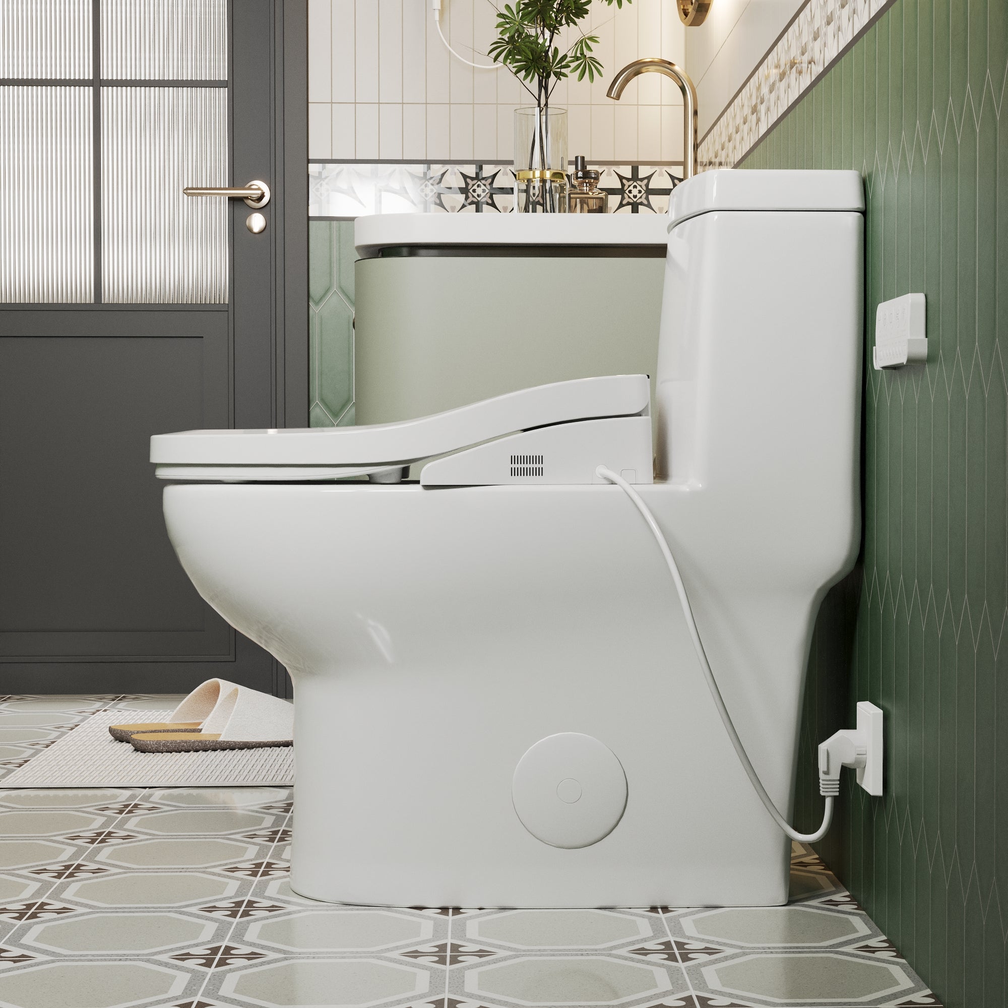 DeerValley DV-1SS0403 Smart Bidet Toilet Seat with Heated Seat, Dryer & Dual Control