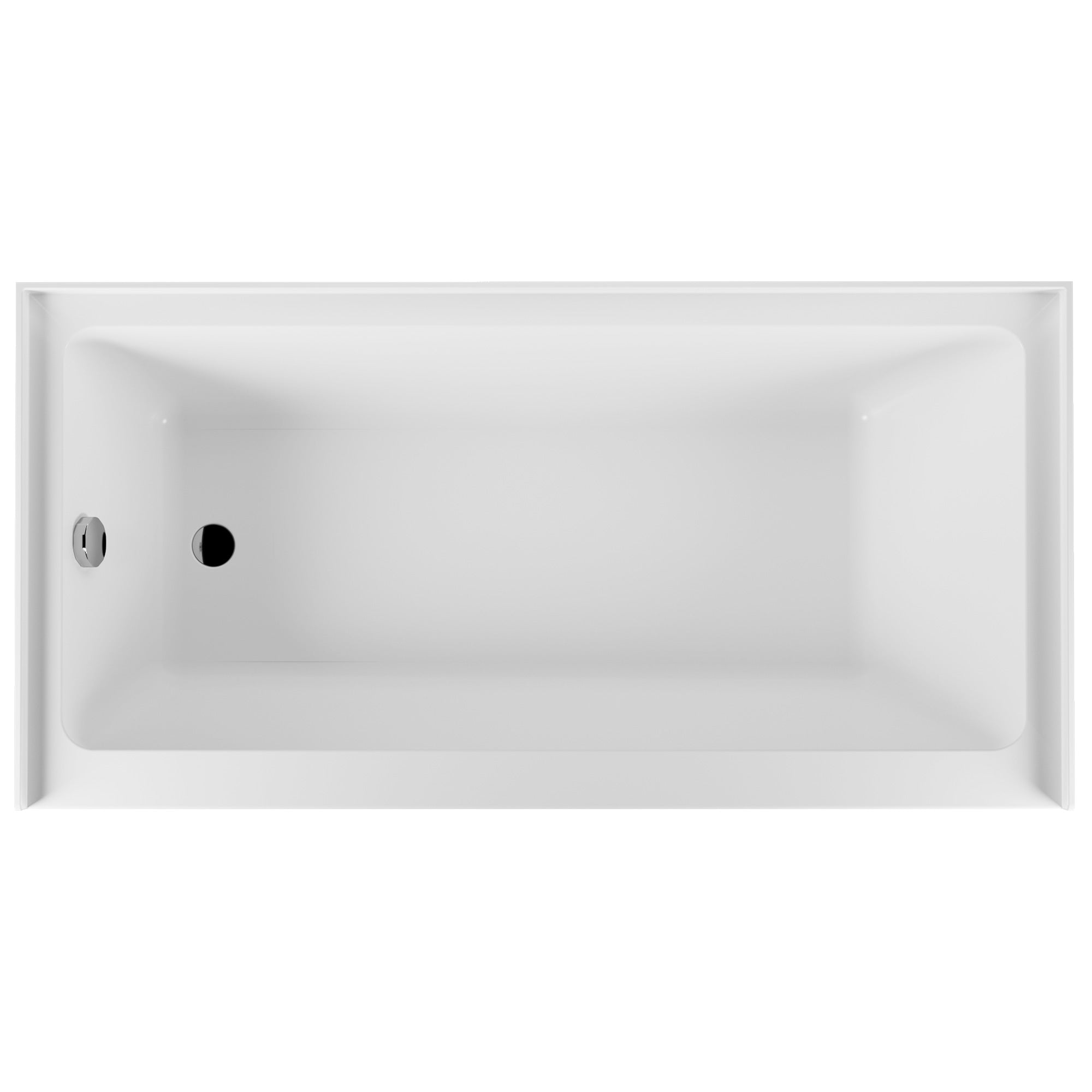 Liberty DeerValley Acrylic Drop In Bathtub,Alcove Bath with Integral Apron,Bathtubs & Soaking Tub with Left Hand Drain (60"x30") White