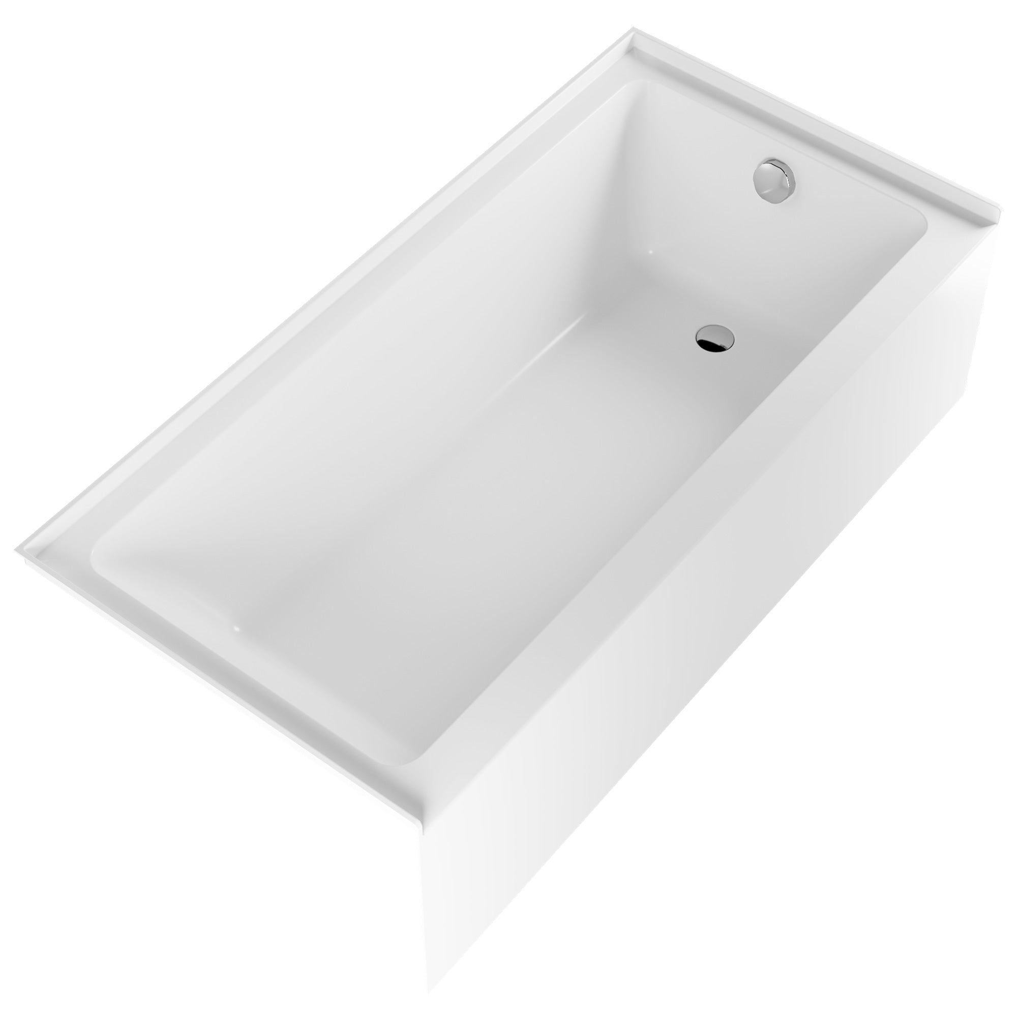 Liberty DeerValley Acrylic Drop In Bathtub,Alcove Bath with Integral Apron,Bathtubs & Soaking Tub with Left Hand Drain (60"x30") White
