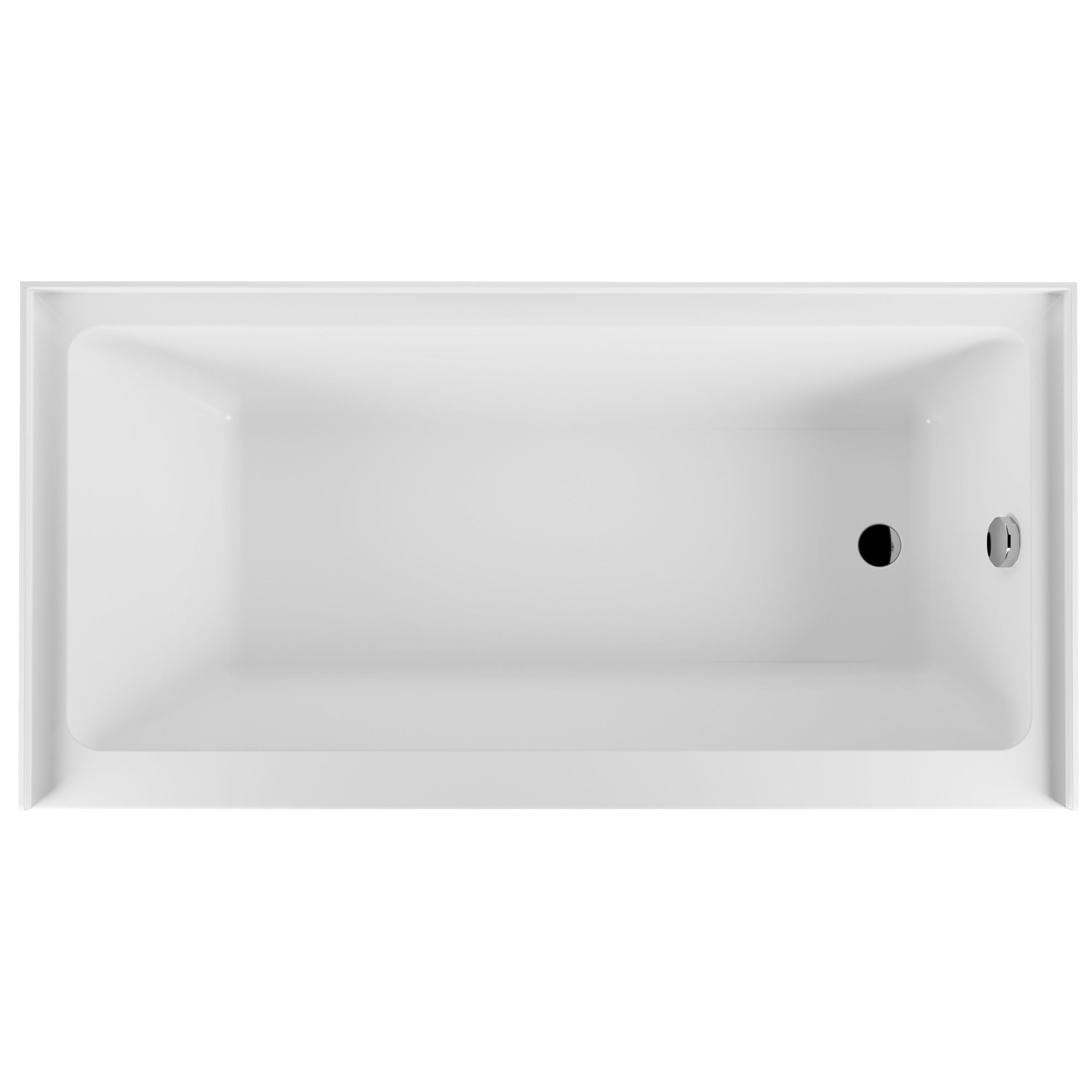 Liberty DeerValley Acrylic Drop In Bathtub,Alcove Bath with Integral Apron,Bathtubs & Soaking Tub with Left Hand Drain (60"x30") White