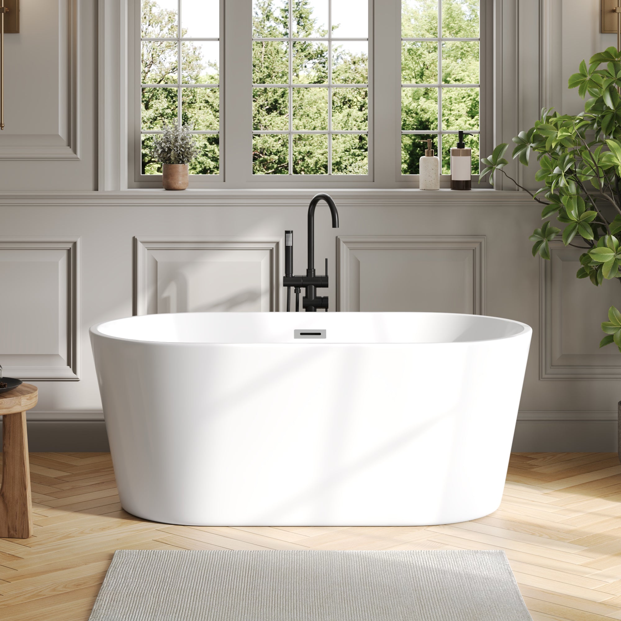 DeerValley DV-1T0582 Freestanding Soaking Tub, Deep 14" Water Depth & Leak-Proof Design