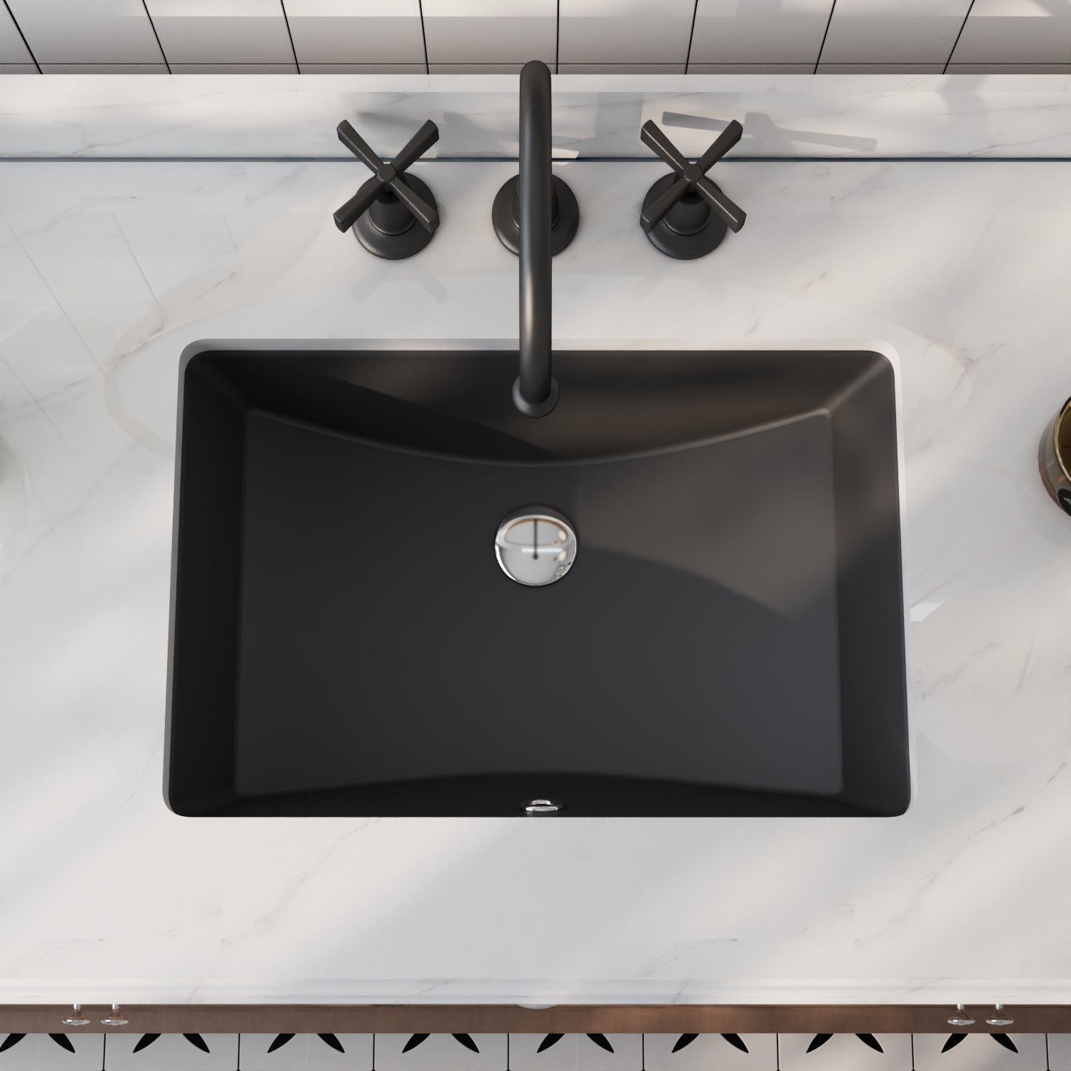 ALLY 21" X 15" Rectangular Undermount Bathroom Sink, Overflow Hole With Multiple Colors