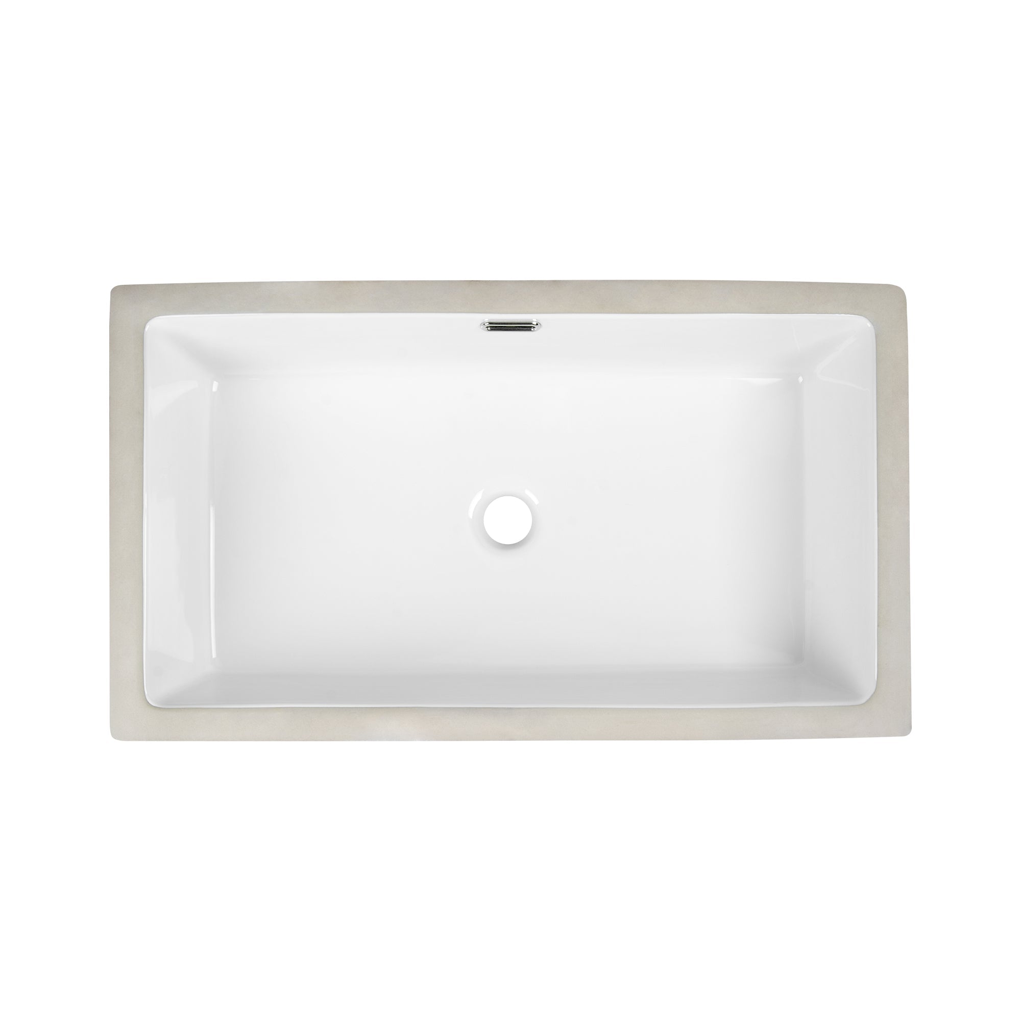 27.5" x 16" Rectangular Undermount Bathroom Sink, Overflow Hole