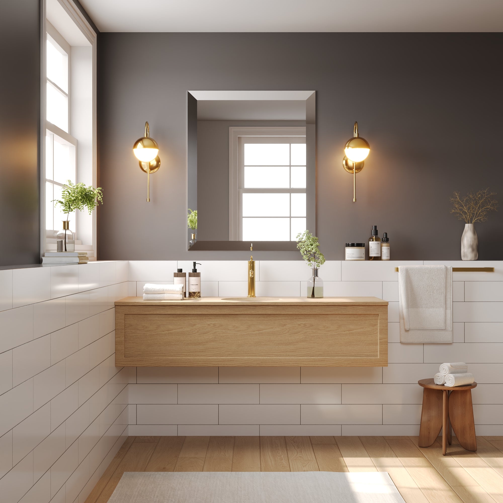 16.14"x15.95" Round Undermount Bathroom Sink, Overflow Hole