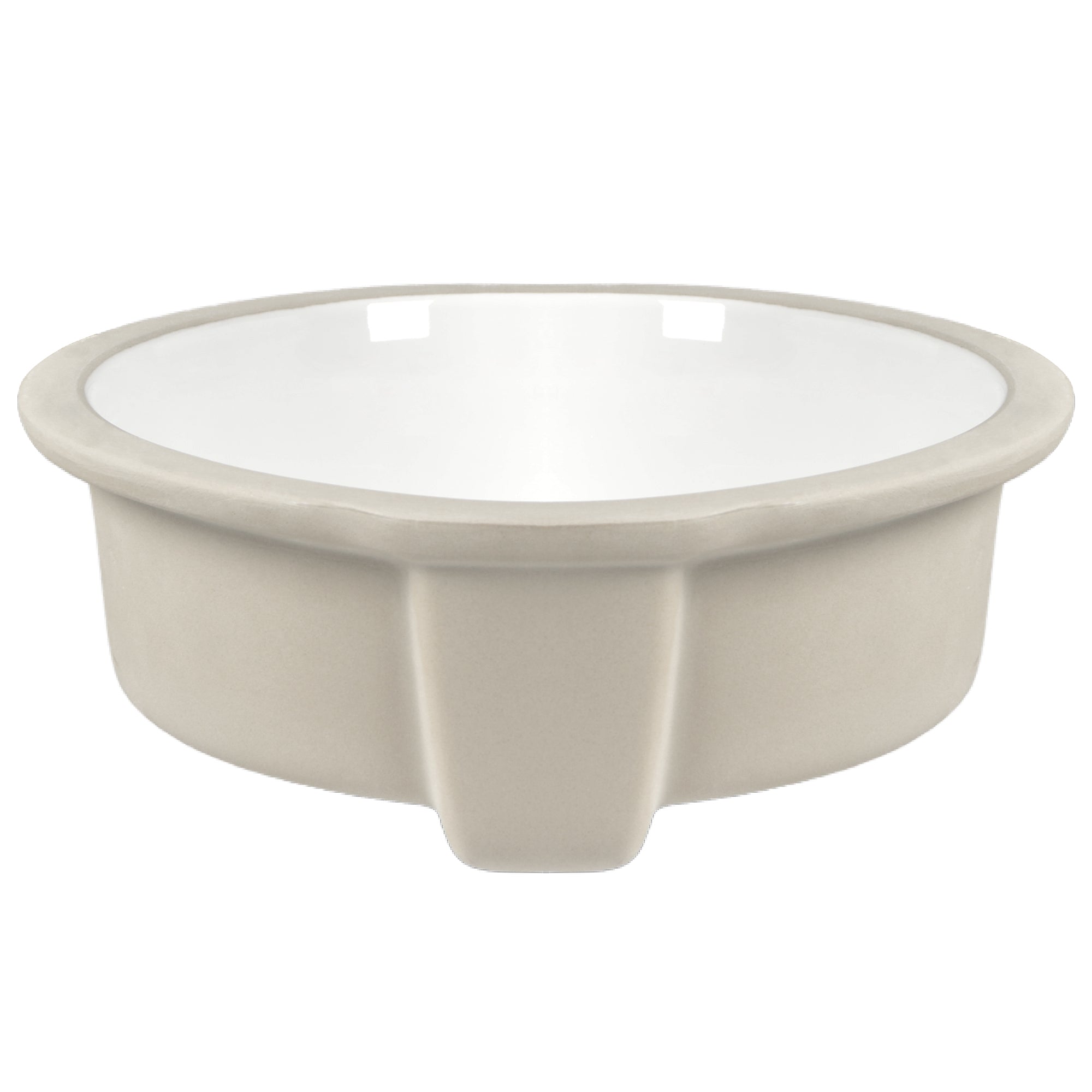 16.14"x15.95" Round Undermount Bathroom Sink, Overflow Hole