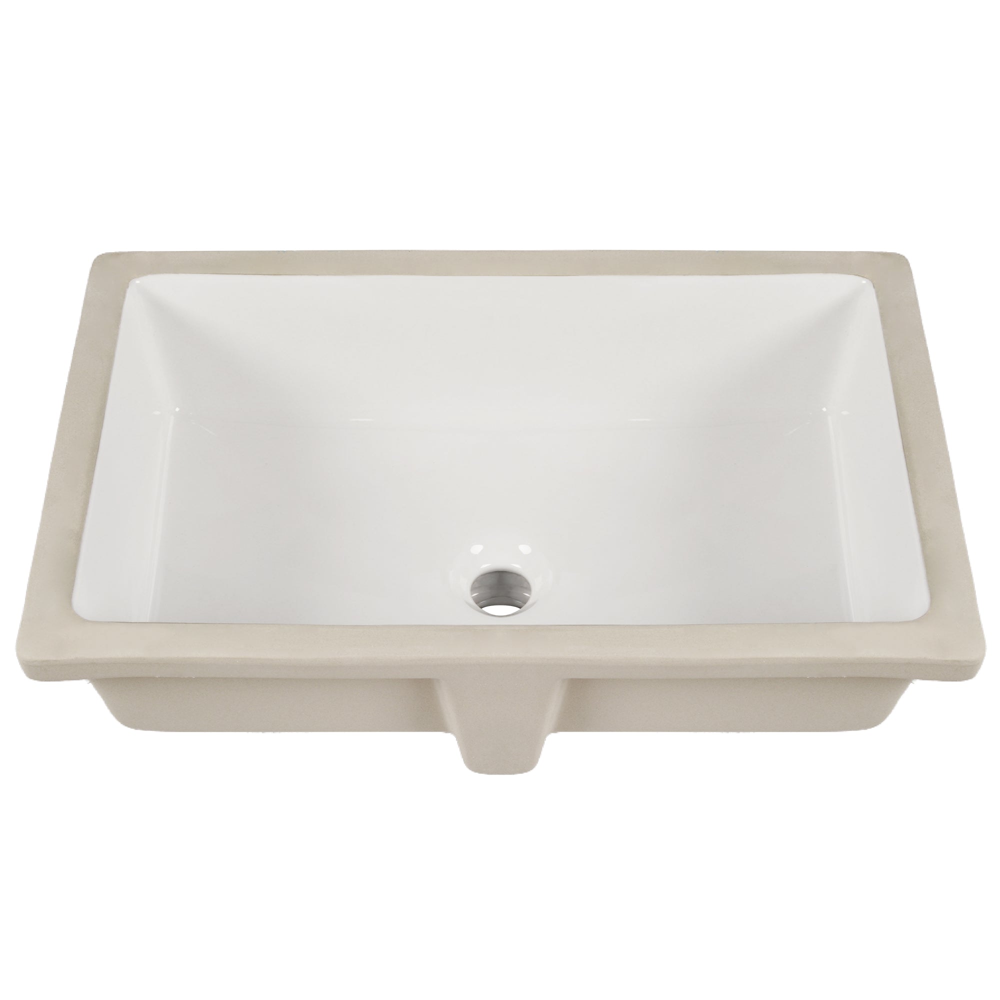 23.9"x15.79" Undermount Bathroom Sink Rectangular, with Flat Overflow