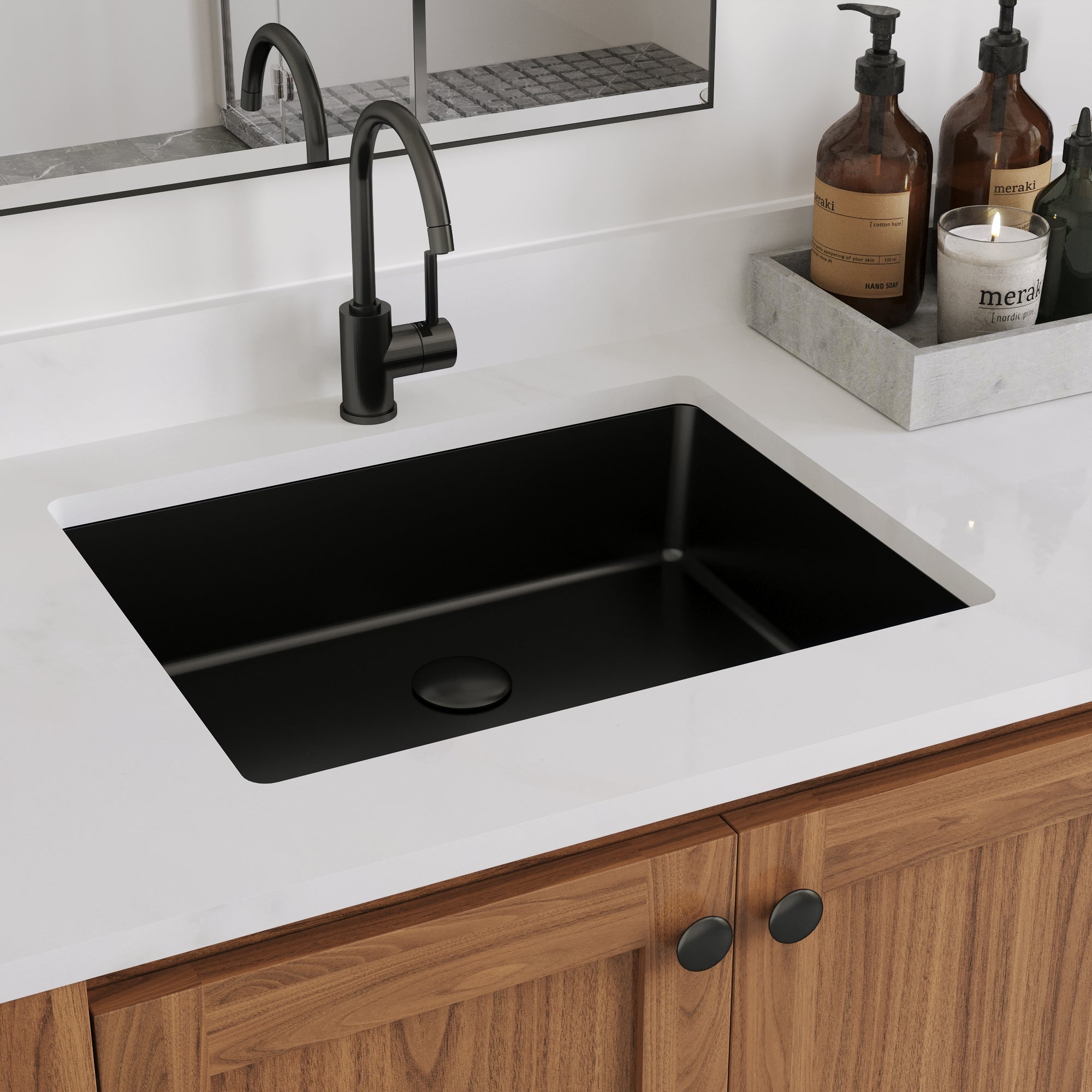 URSA 21" X 15" Rectangular Undermount Bathroom Sink, Overflow Hole With Multiple Colors