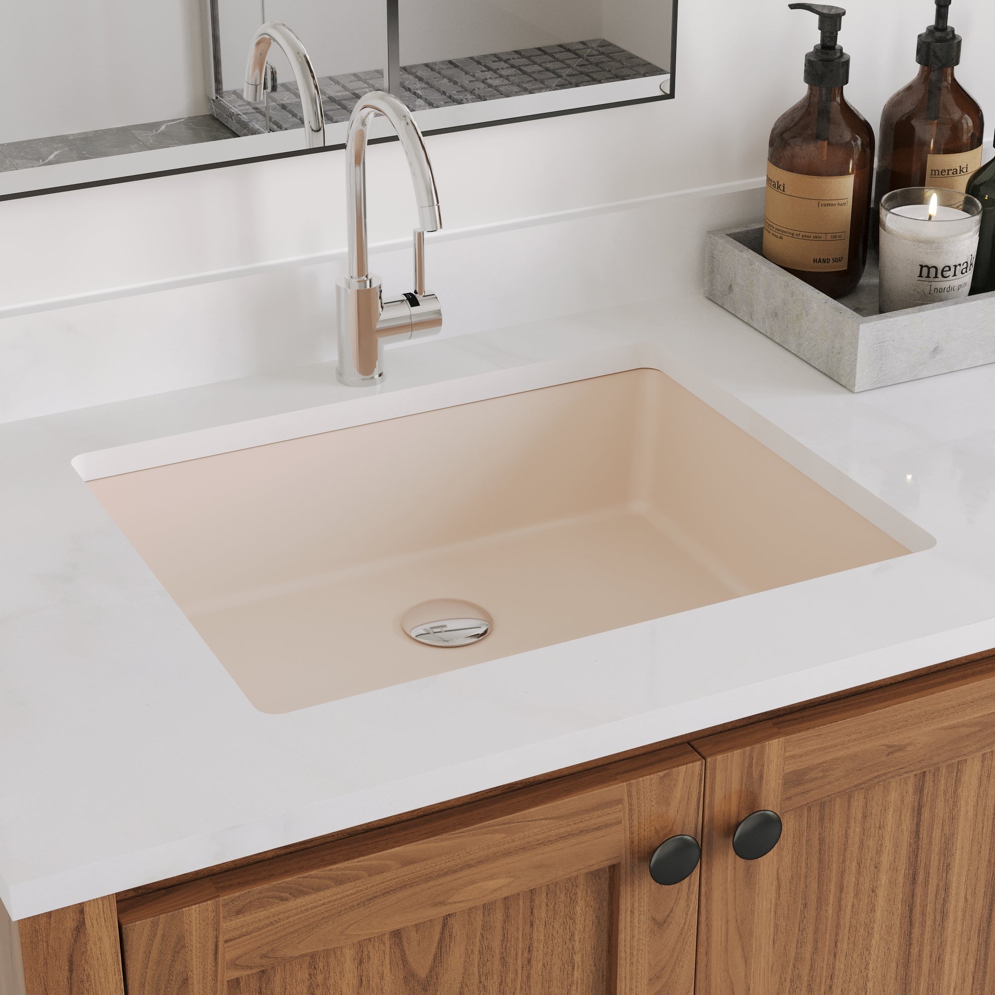 URSA 21" X 15" Rectangular Undermount Bathroom Sink, Overflow Hole With Multiple Colors