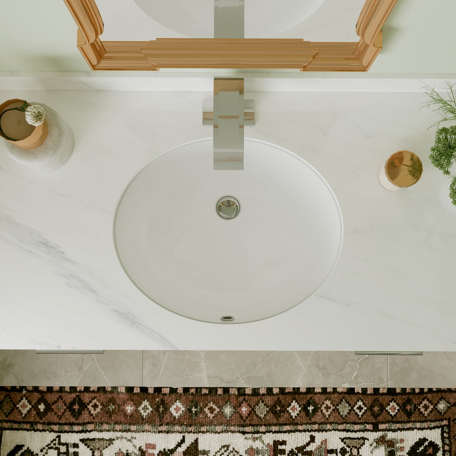 DeerValley Bath DeerValley DV-1U301 Liberty 16 1/2" X 13 3/8" Oval Vitreous China Undermount Bathroom Sink With Overflow Hole Undermount Sinks